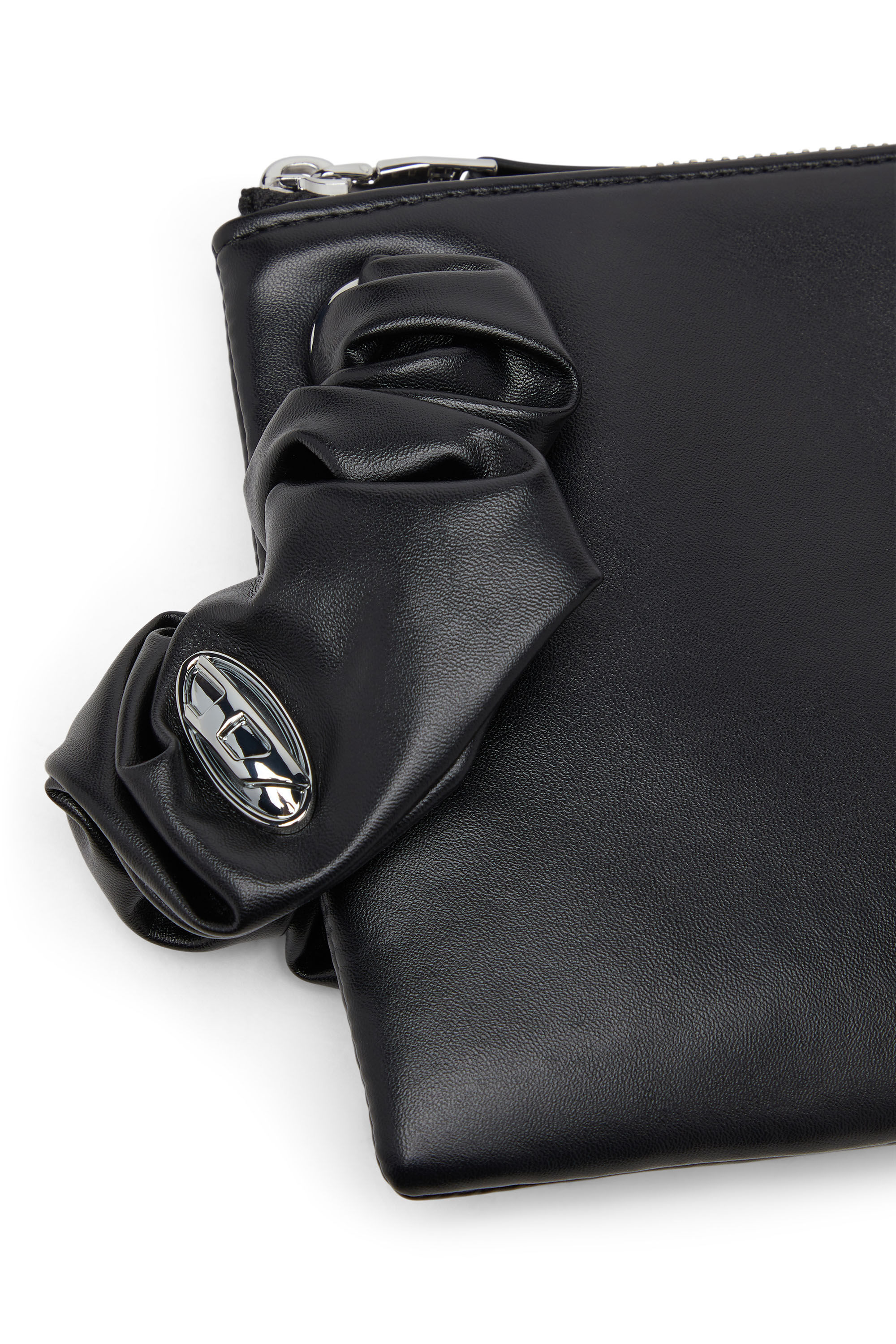 Women's Zip pouch with scrunchie-style wristlet | Black | Diesel