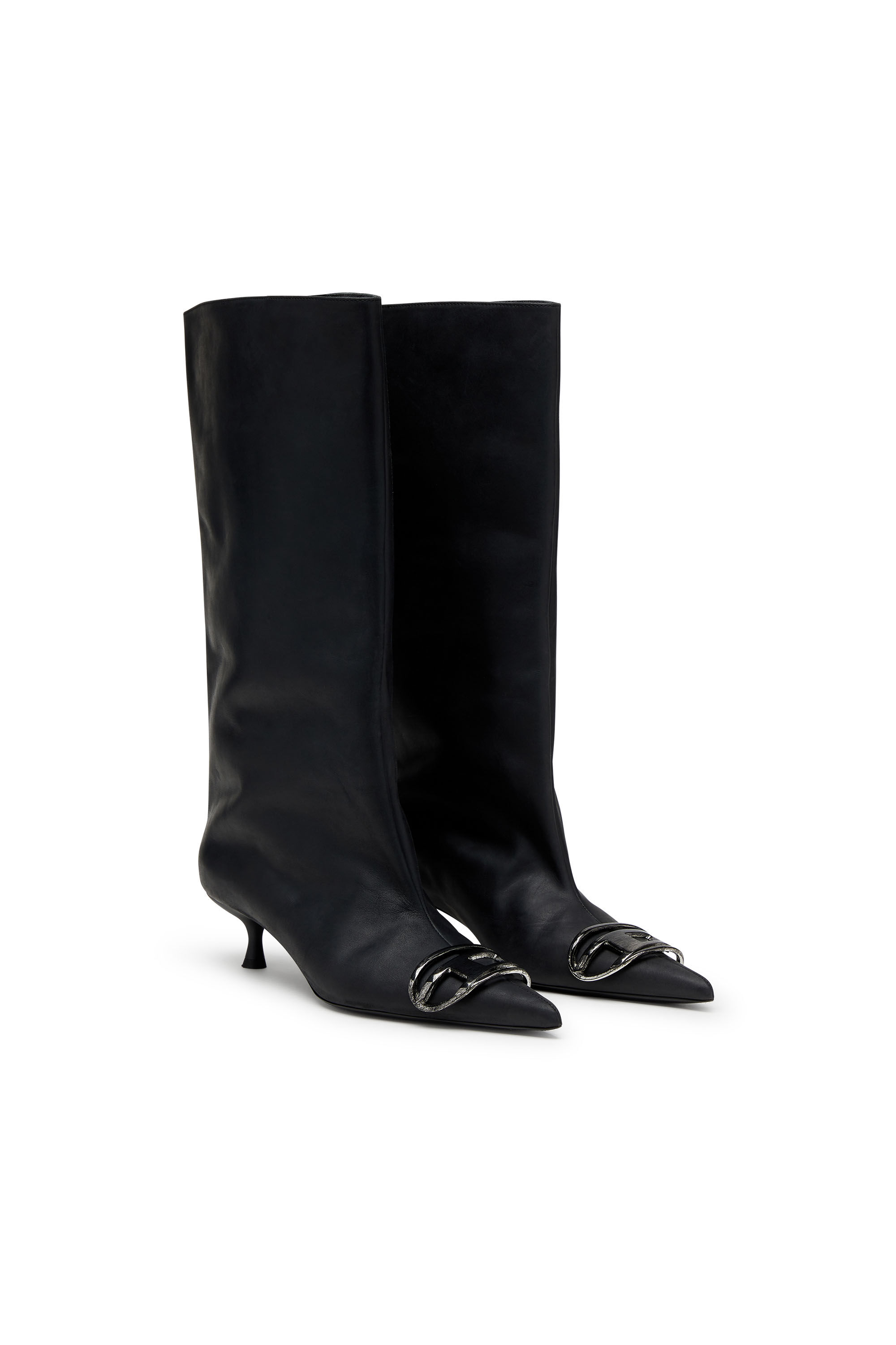 khadi & co 「VENUS」 Women's D-Venus-Knee-high boots in oiled leather | Black | Diesel