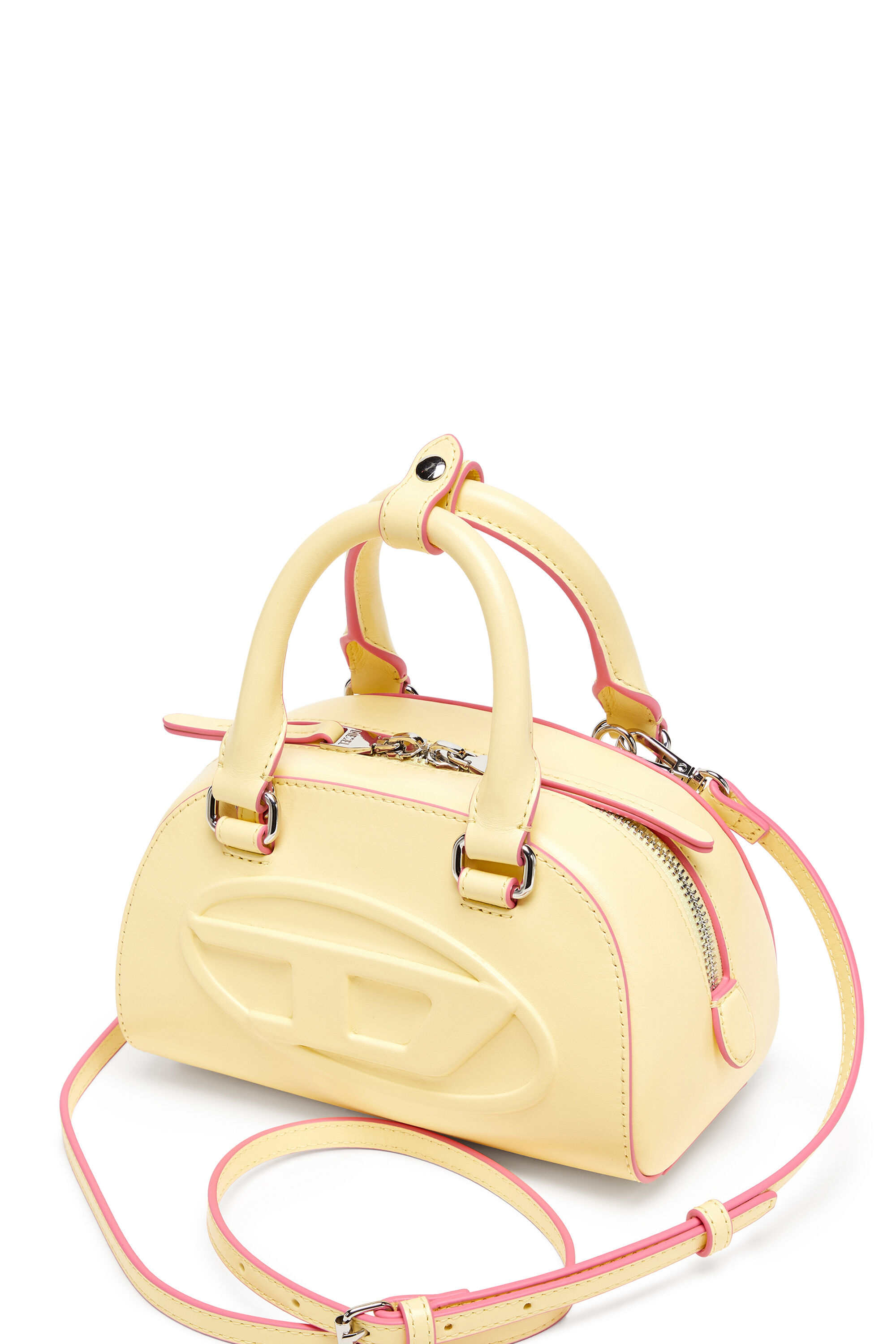 Women's 1DR Dome-Leather Small bowling bag | Yellow | Diesel