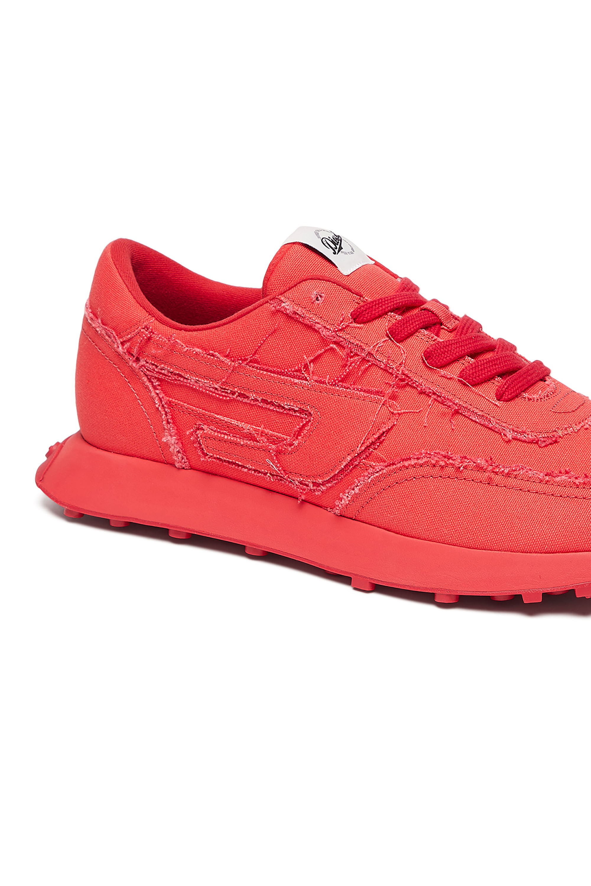 Diesel - S-RACER LC, Man's S-Racer Lc - Canvas sneakers with frayed edges in Red - 6