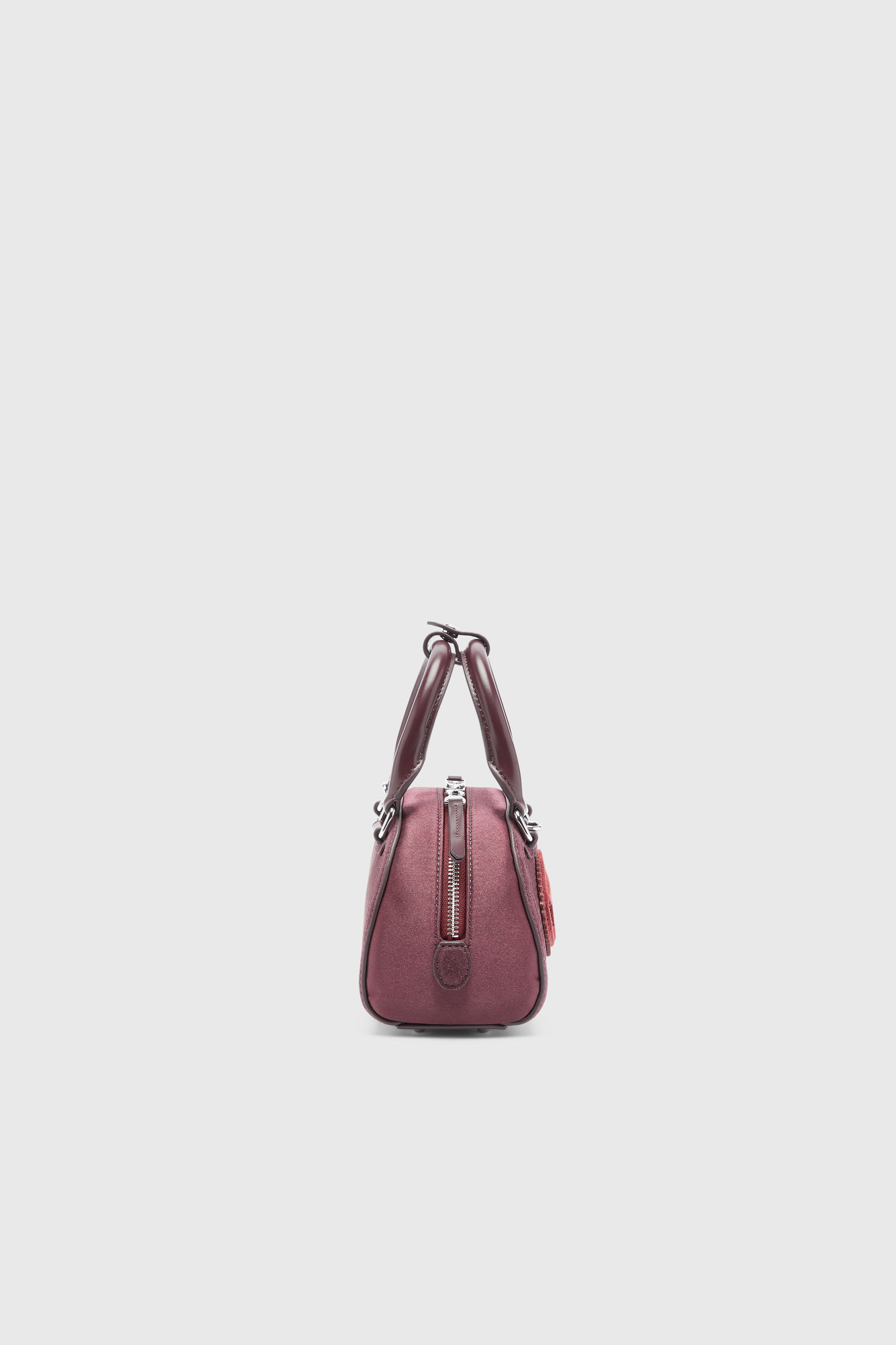 Diesel - 1DR DOME CROSSBODY, Woman's 1DR Dome - Small bowling bag in satin and suede in Burgundy - 5