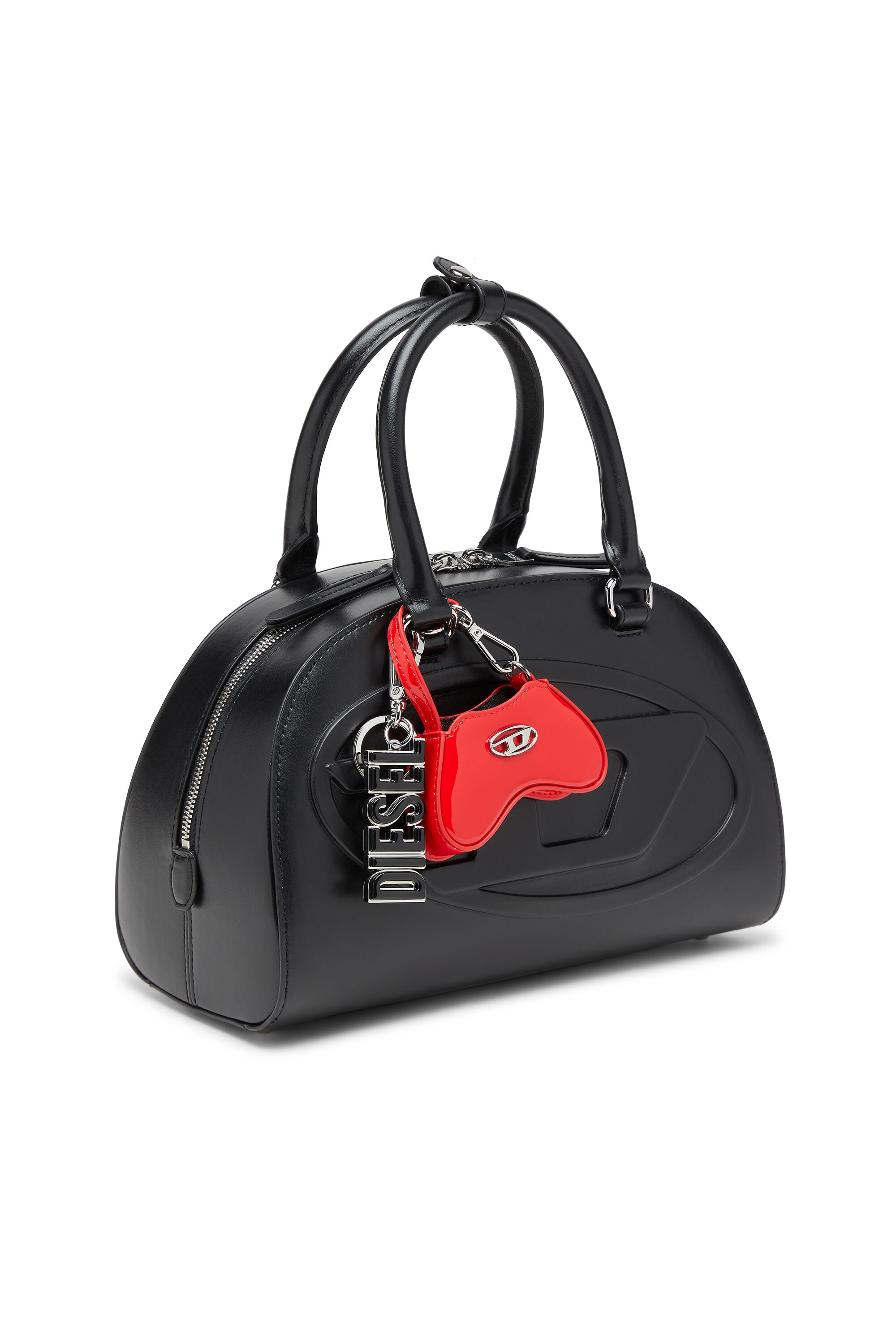 Women's 1DR Dome-Leather mini bowling bag | Black | Diesel