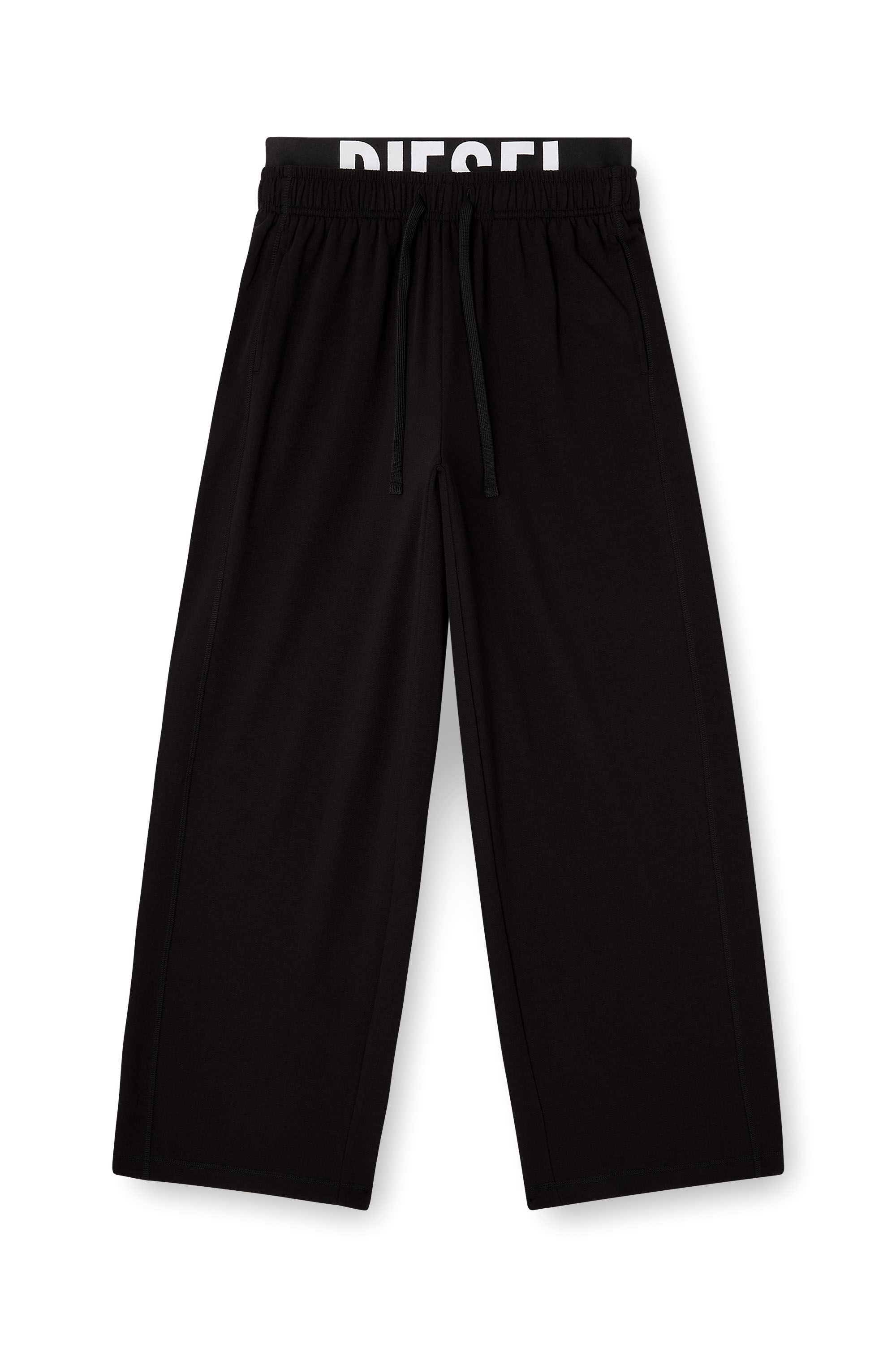 Women's Cotton terry sweatpants with logo waistband | Black