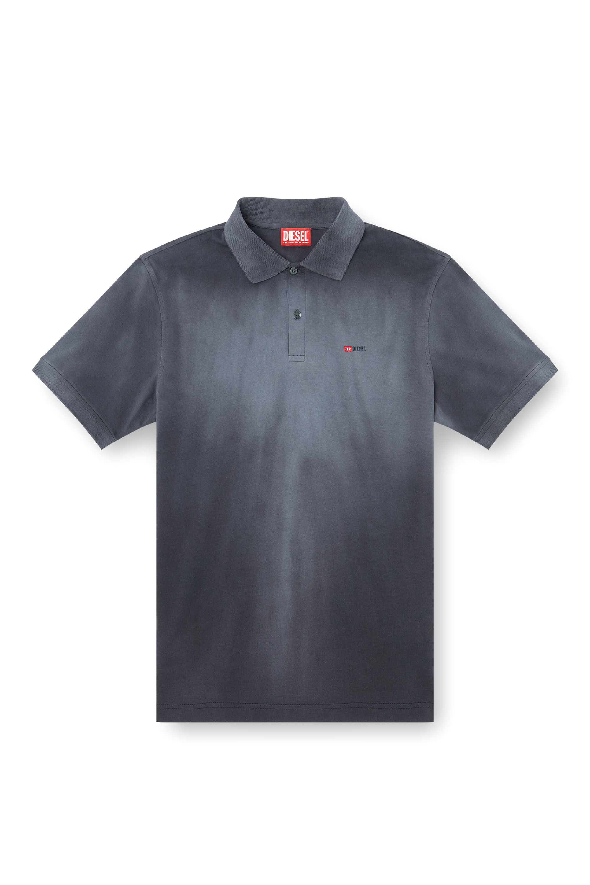 Diesel - T-REJUST-R3, Man's Jersey polo shirt with logo embroidery in Black - 2