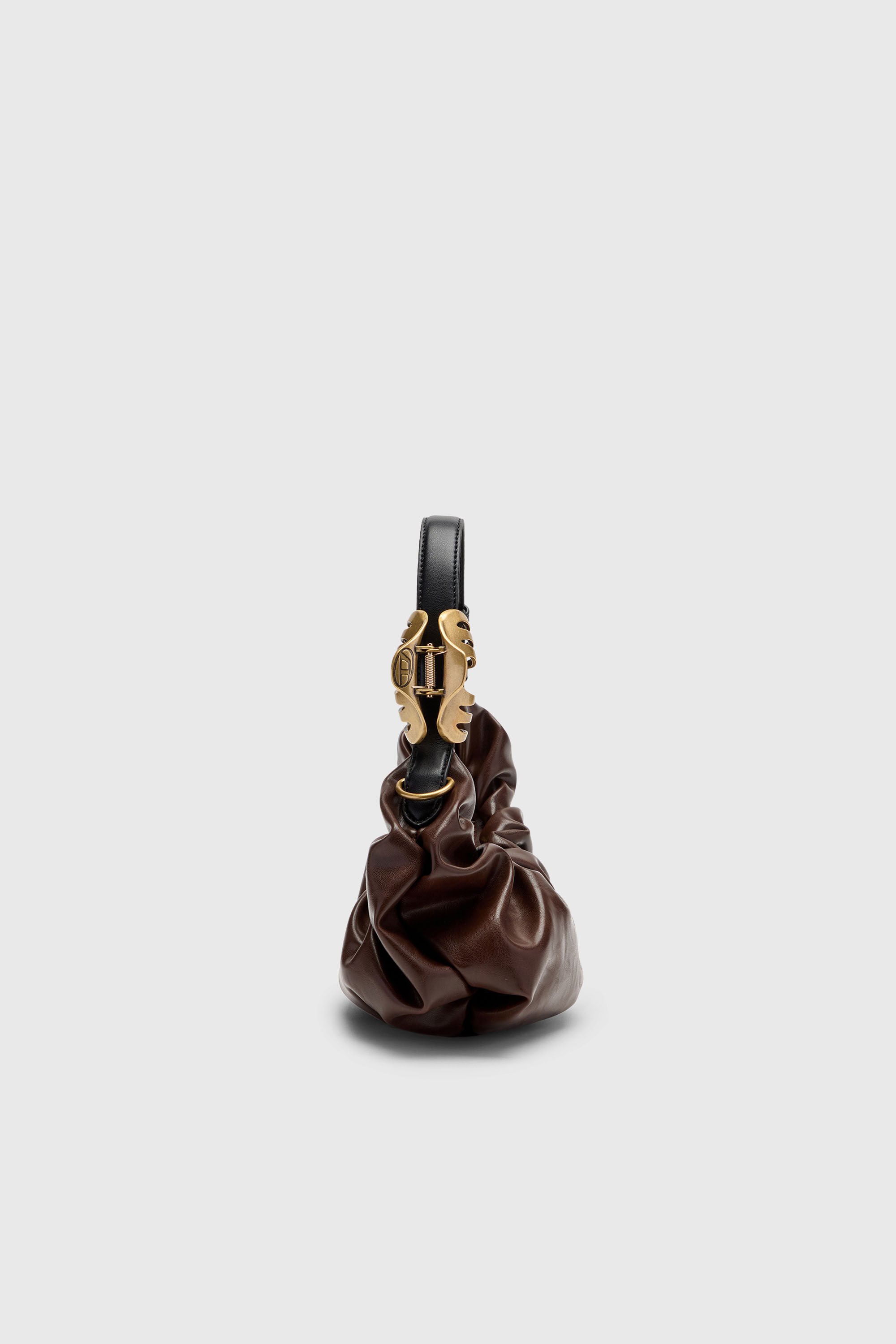Diesel - GRAB-D HOBO S, Woman's Grab-D-Small scruched hobo bag in Dark Brown - 5
