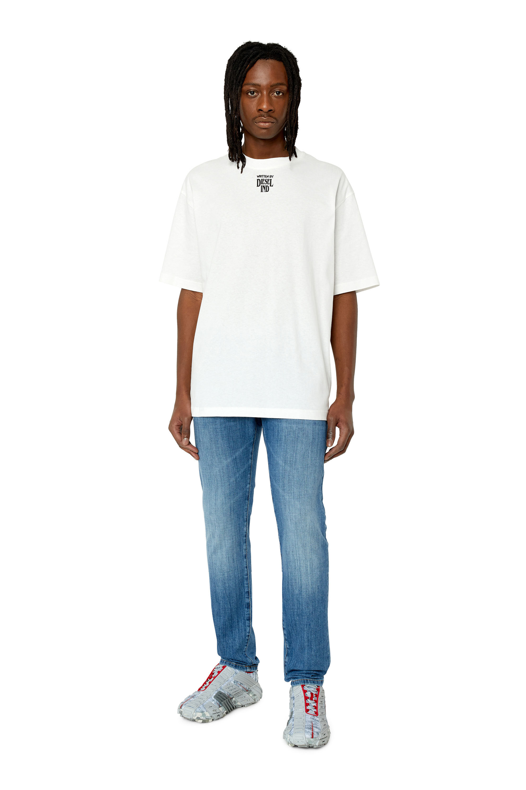 Diesel - 2019 D-Strukt 0EKAI Slim Jeans, Medium blue - Image 1
