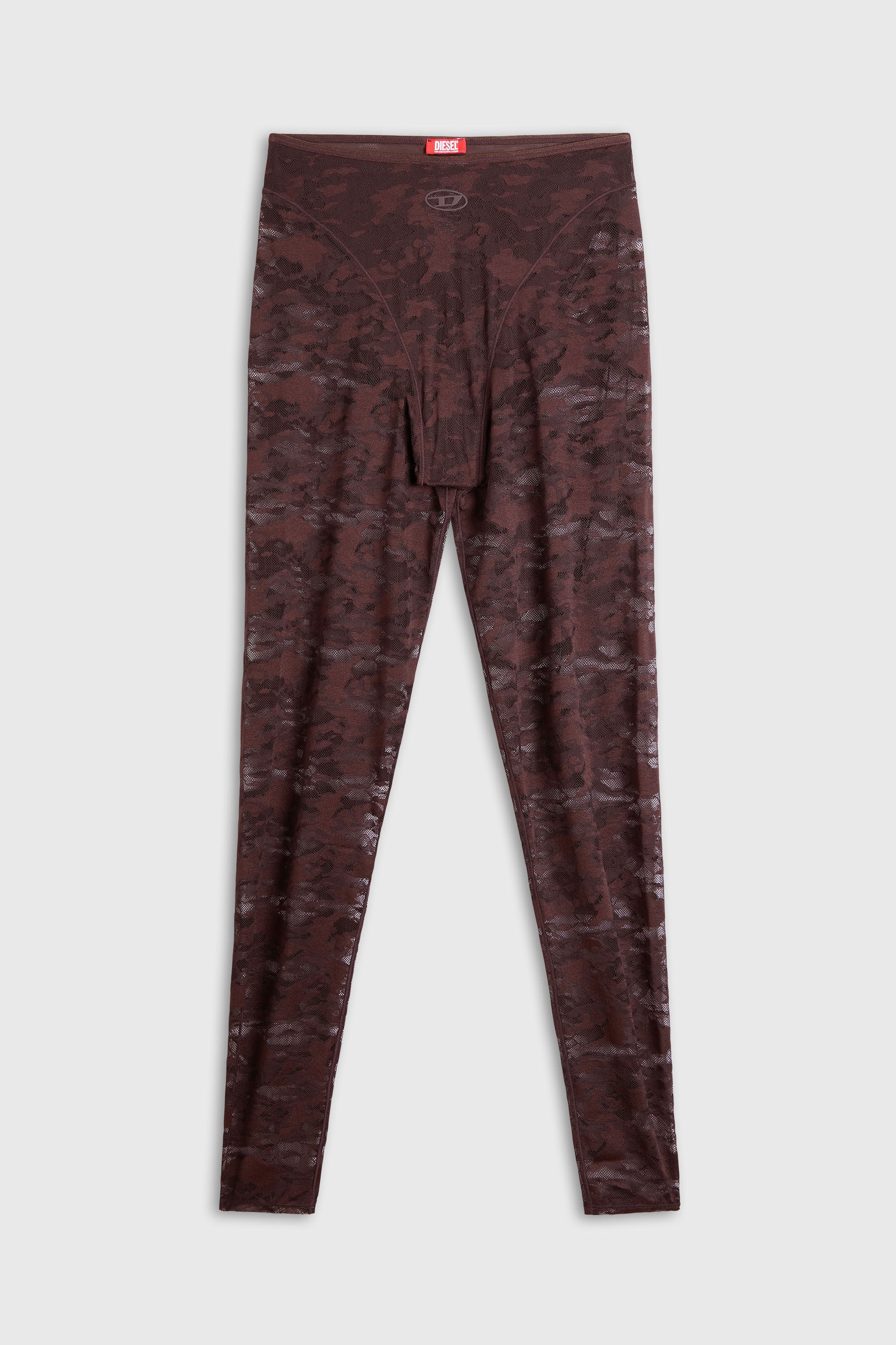 Diesel - HAYLEY-UTLT, Woman's Leggings in nylon camouflage lace in Dark Brown - 2