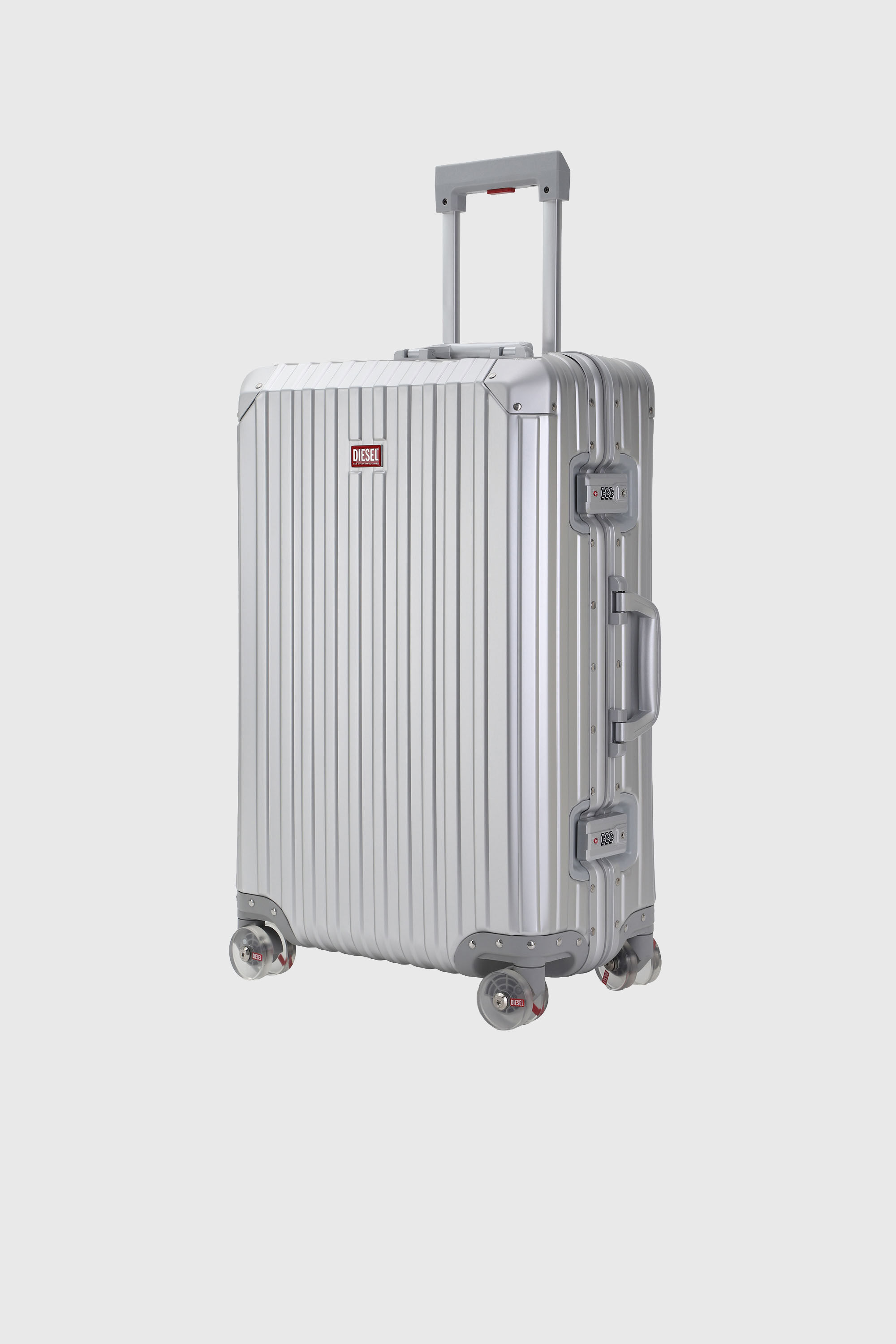 Diesel - DIESEL ALUMINUM TROLLEY- DSL002, Unisex's Aluminum suitcase size M in Silver - 5