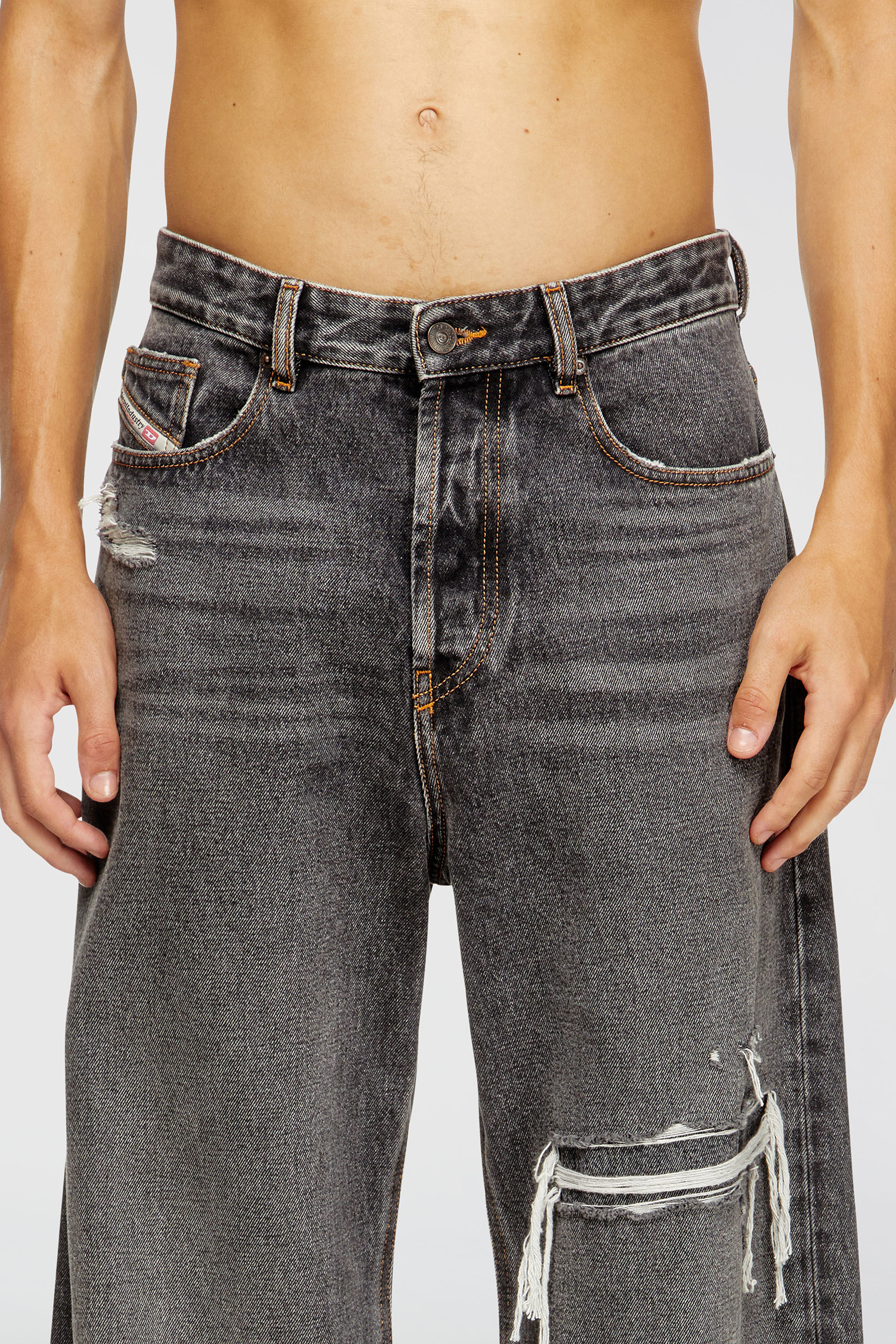 Diesel - Man's Relaxed Jeans D-Rise 007F6, Black/Dark grey - 5