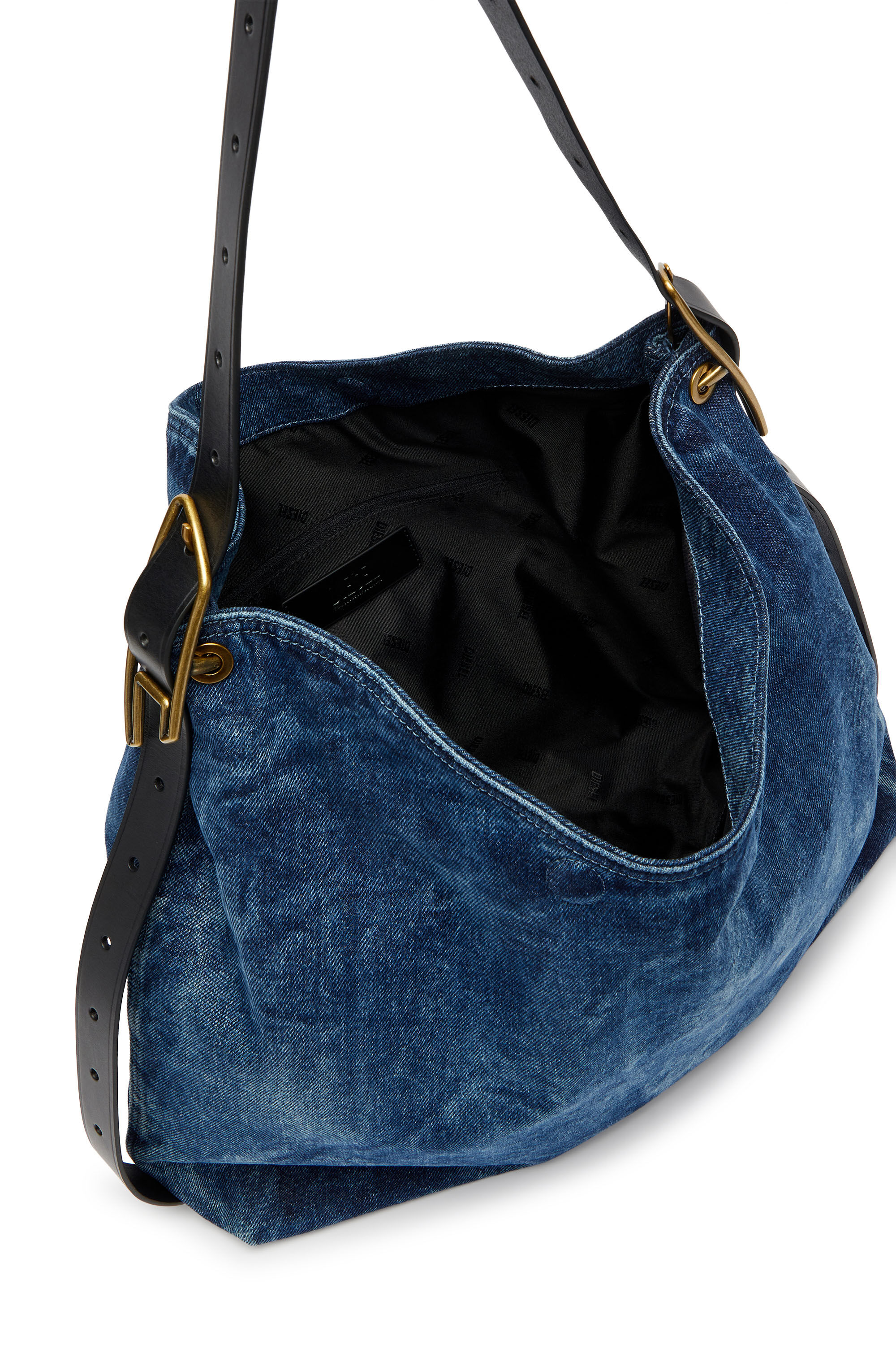 Diesel - D-LINE HOBO, Woman's D-Line-Denim hobo bag in Medium blue - 4