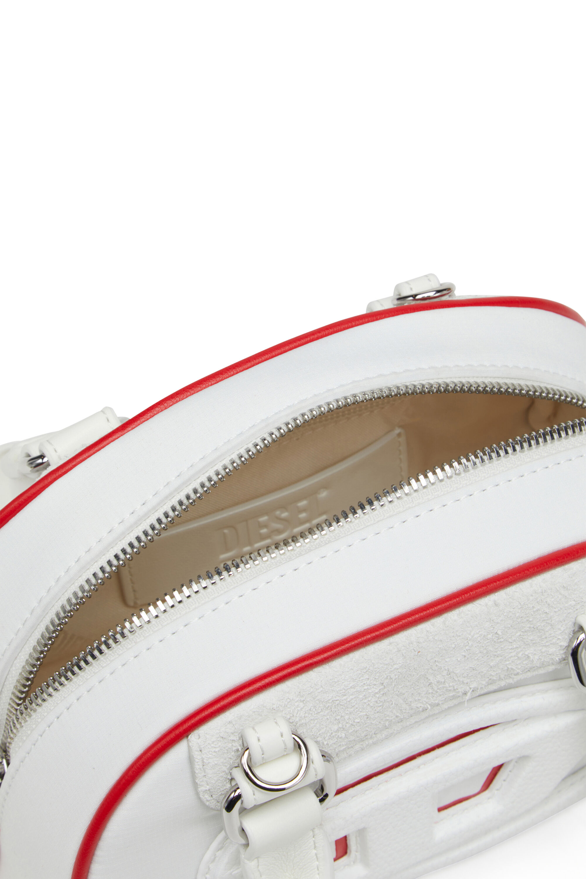 Diesel - 1DR DOME CROSSBODY, Woman's 1DR Dome-Colour-block mini bowling bag in White - 5