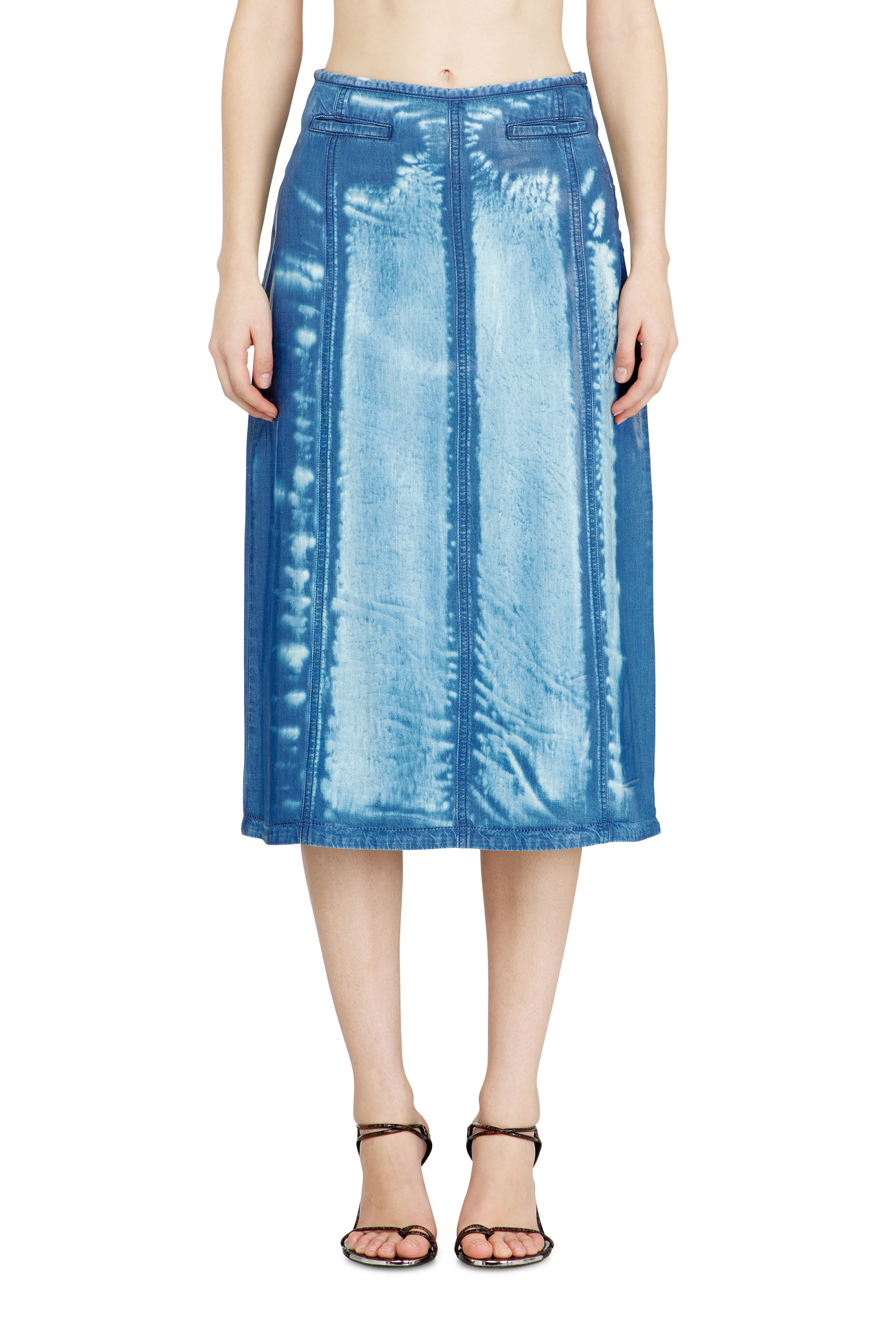 Diesel - DE-VEXRA-FSI, Woman's Midi skirt in X-Ray Lyocell denim in Medium blue - 3