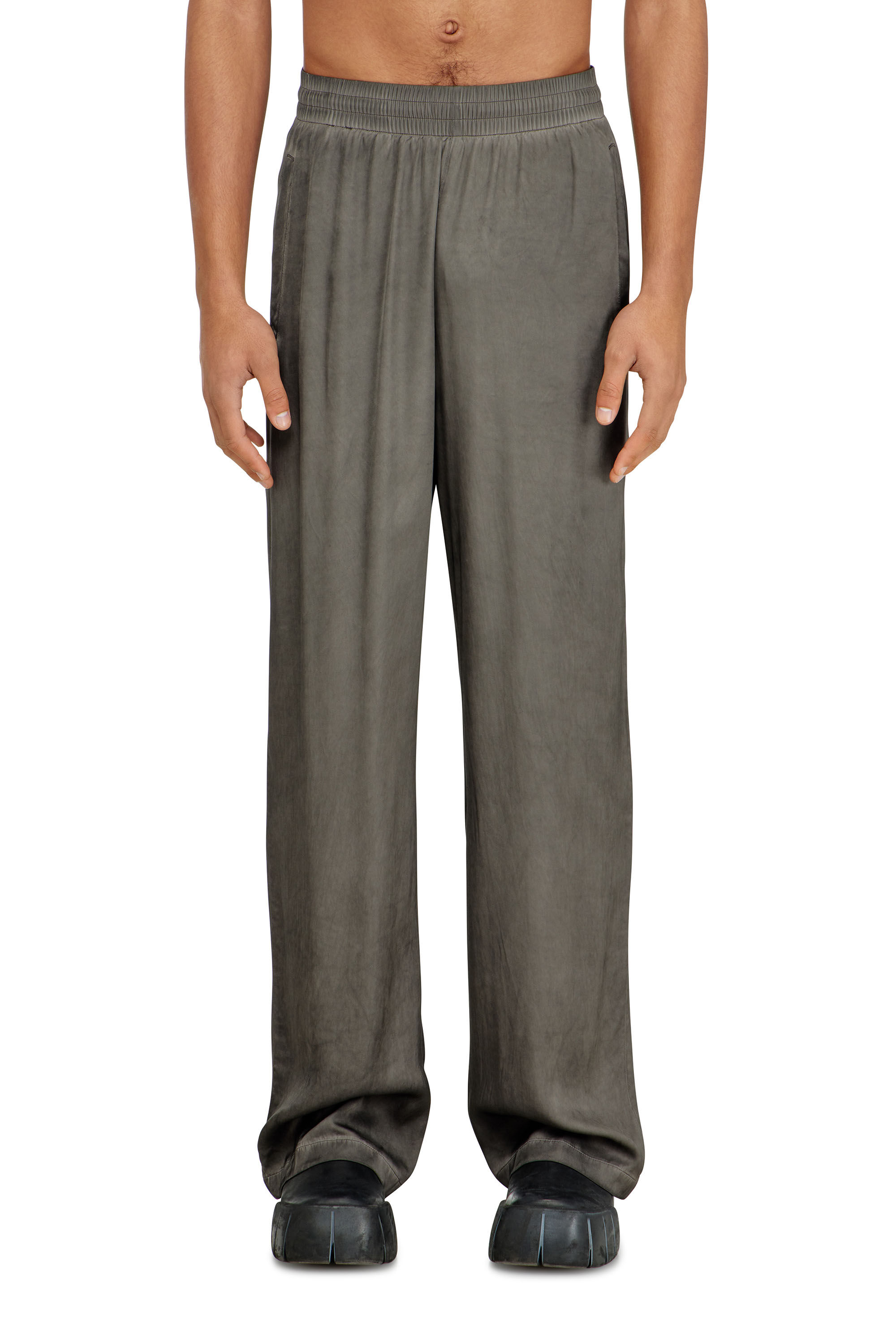 Men's Track pants in treated fluid viscose | Grey | Diesel HU