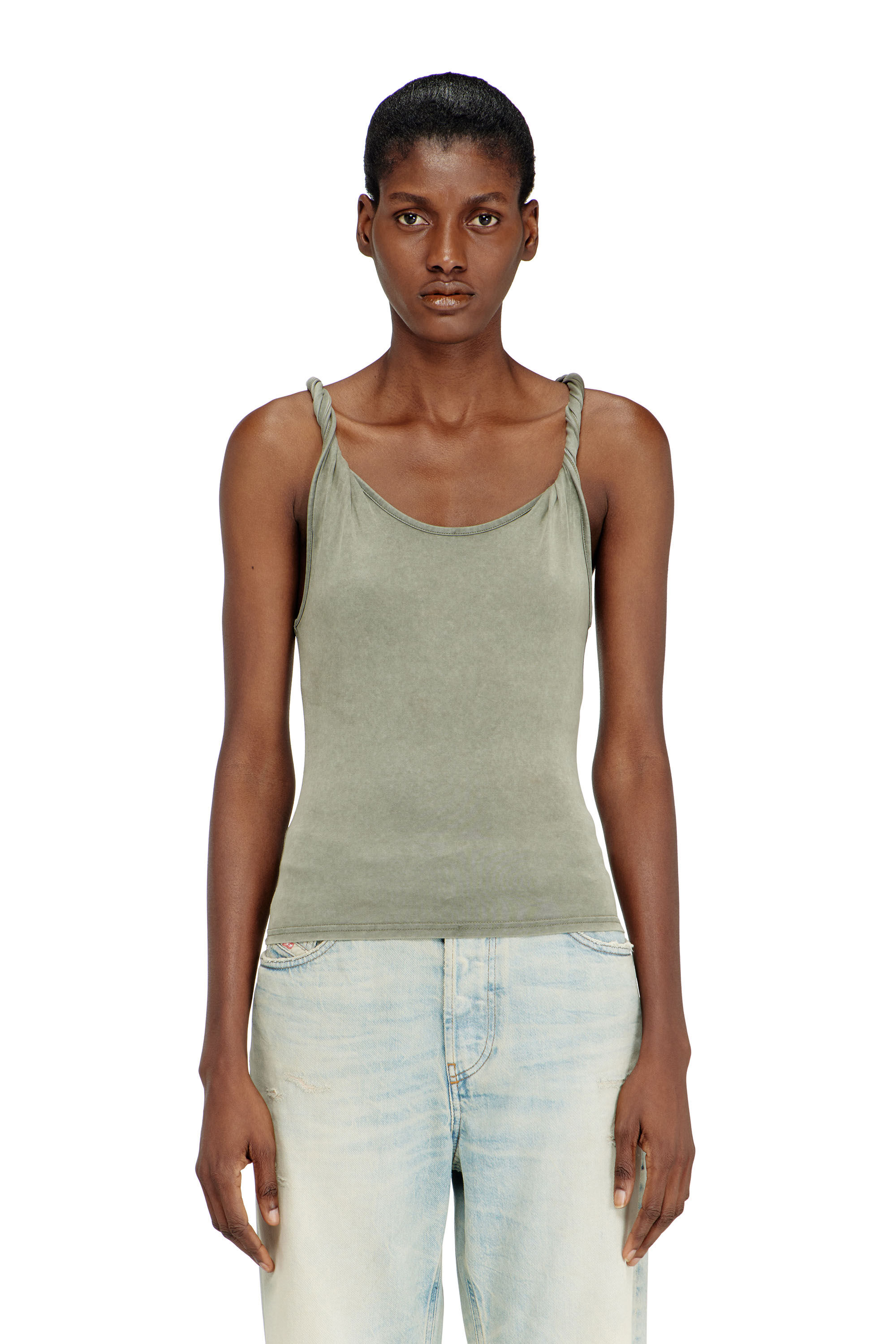★DIESEL★T-ANKY-G1 TANK TOP★ T-ANKY-G1 Woman: Tank top with bleeding-effect logo | Diesel