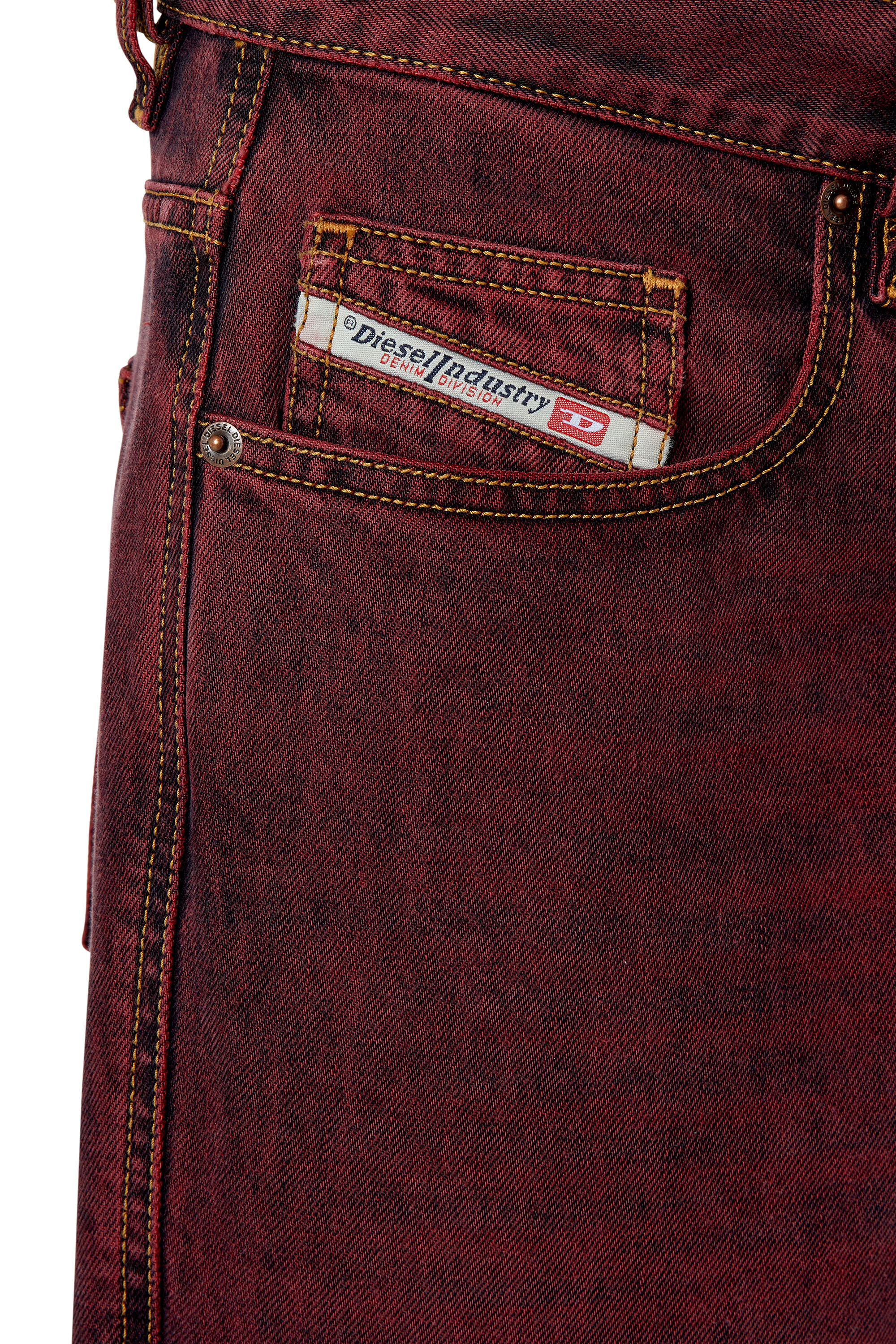 Diesel - 2020 D-Viker 09H01 Straight Jeans, Burgundy - Image 5