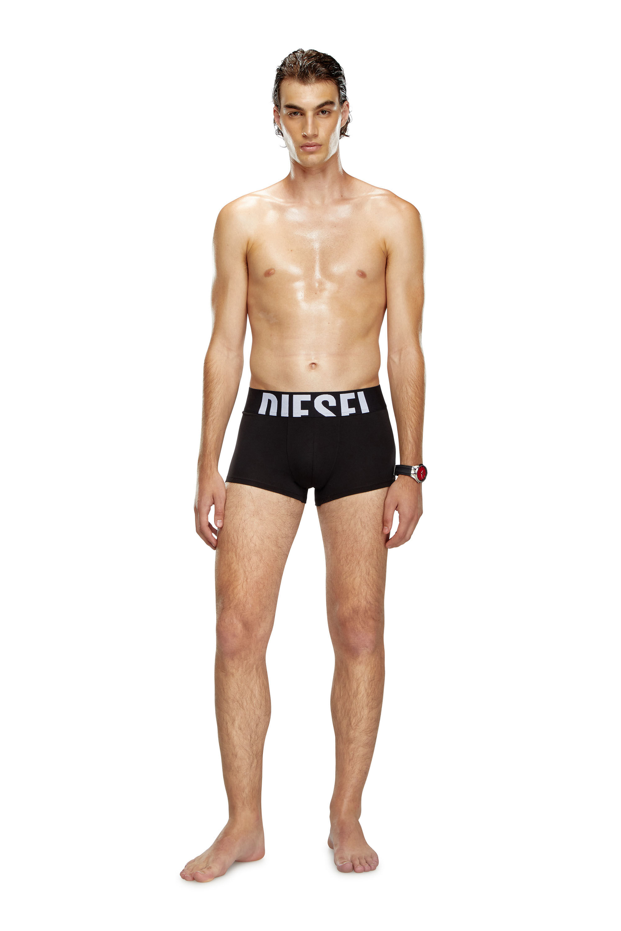 Diesel - UMBX-DAMIENTHREEPACK-5.5EL, Man's 3-pack of boxer briefs with cut-off logo in Black - 1