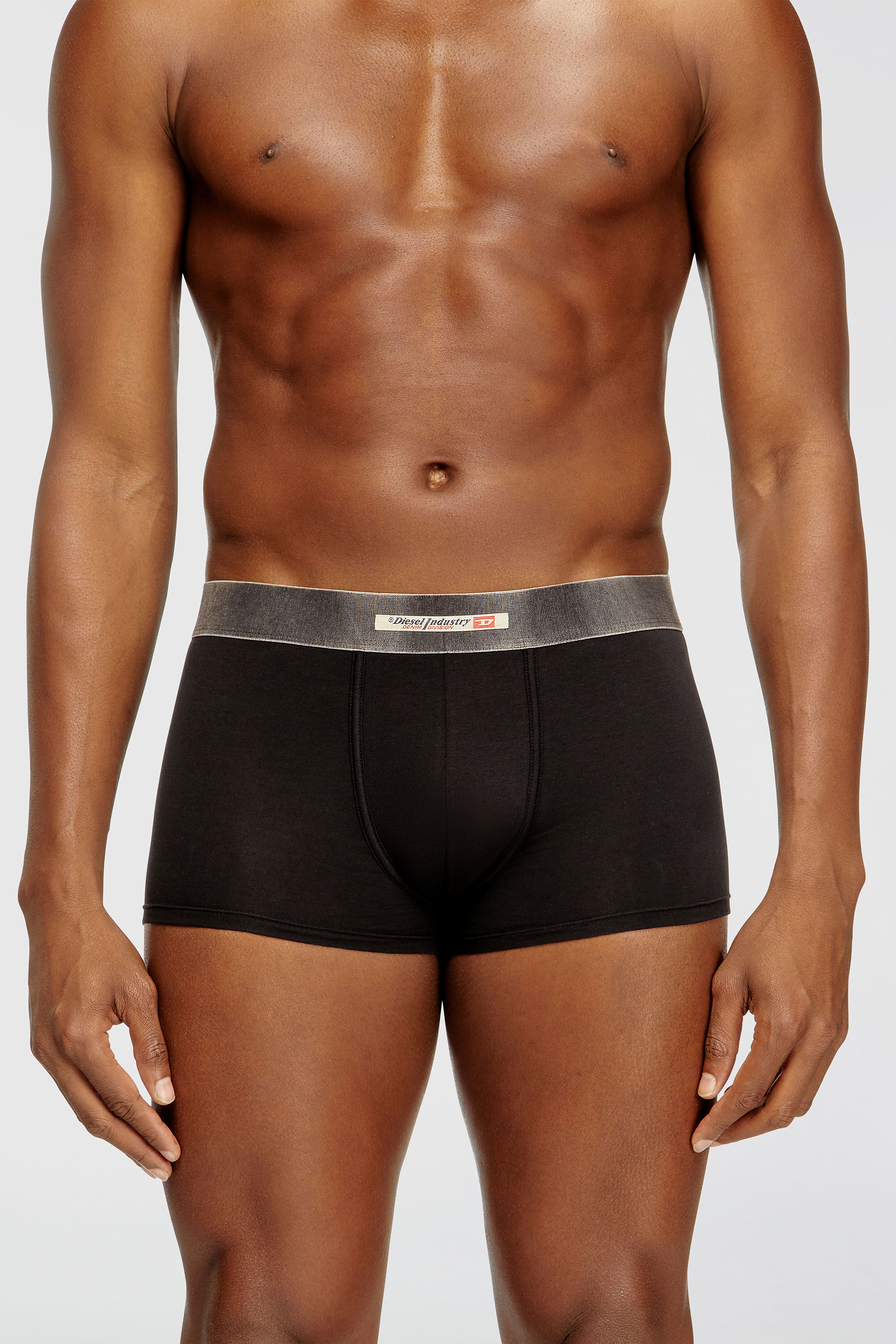 Diesel - DAMIEN-DNM-3PACK, Man's 3-pack of stretch cotton boxers with satin waistband in Black - 3