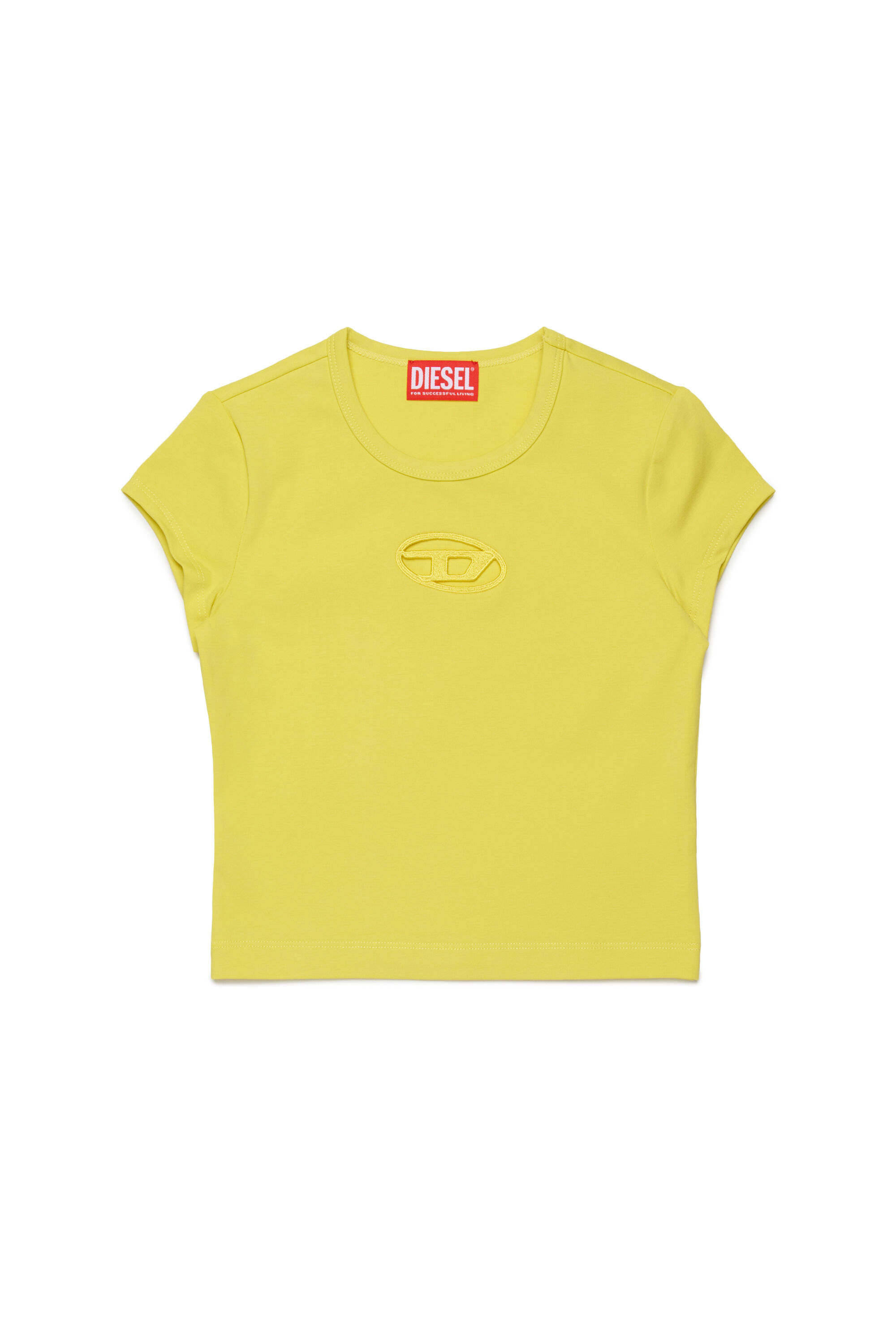 人気のクリスマスアイテムがいっぱい！ T-shirt with cut-out Oval D logo | Yellow | 4-16 YEARS Girls トップス