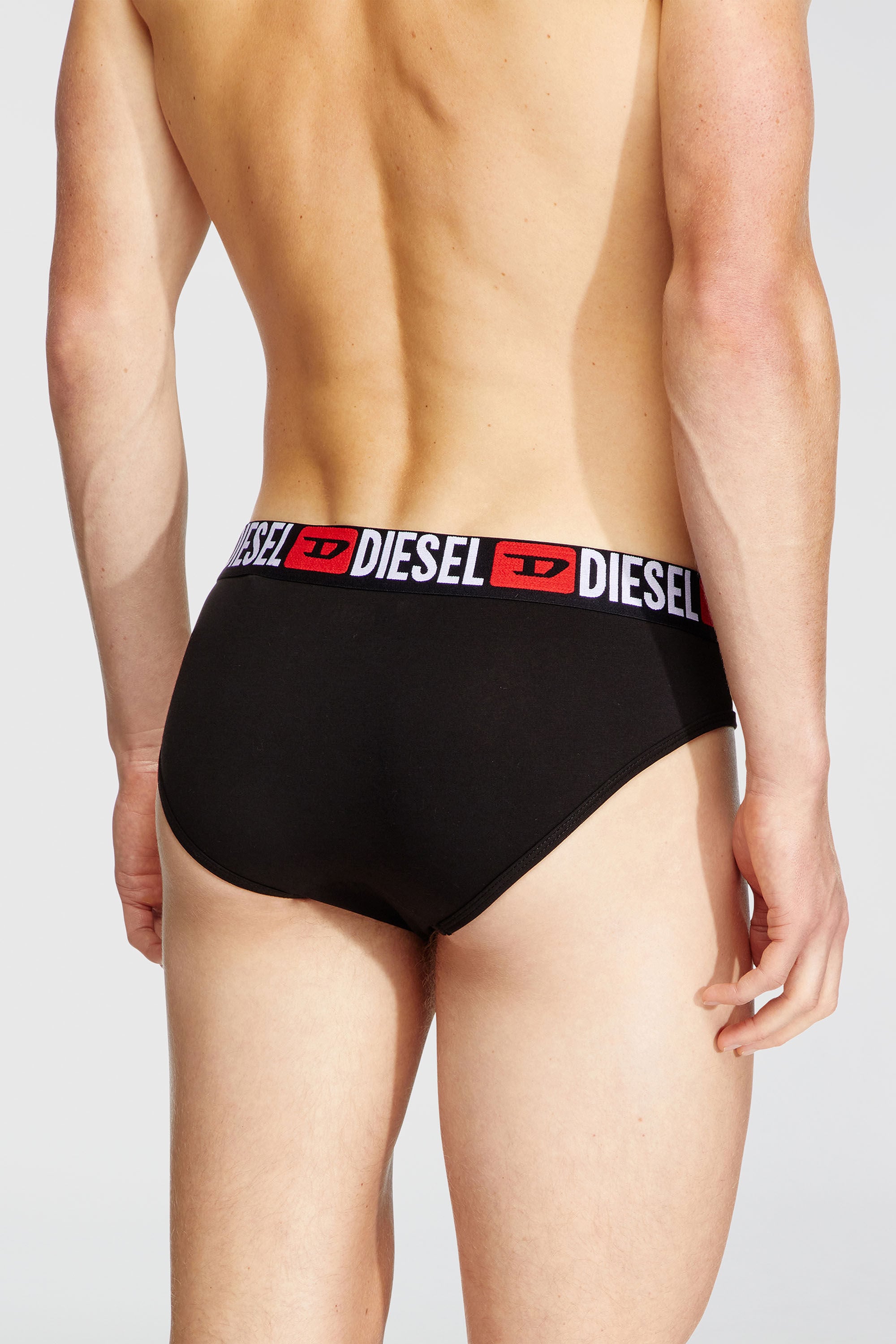Diesel - UMBR-ANDRETHREEPACK, Man's Three-pack of solid-colour briefs in Black - 4