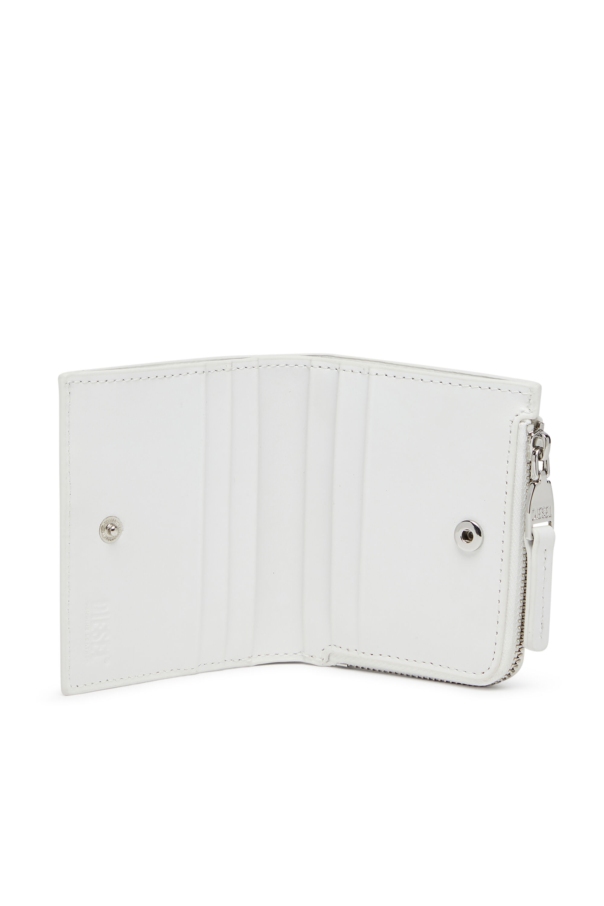 Diesel - 1DR BI FOLD ZIP L, Woman's Bi-fold wallet in leather in White - 3
