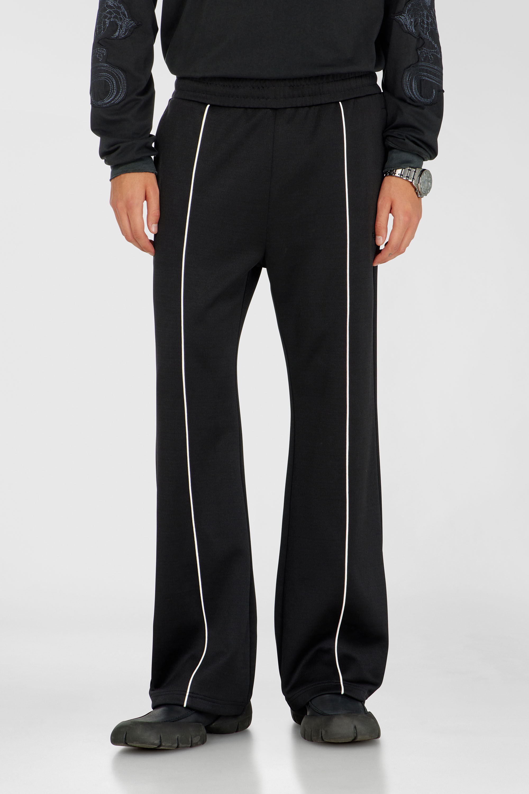Diesel - P-LOCKING-DO, Man's Track pants with contrast piping in Black - 3