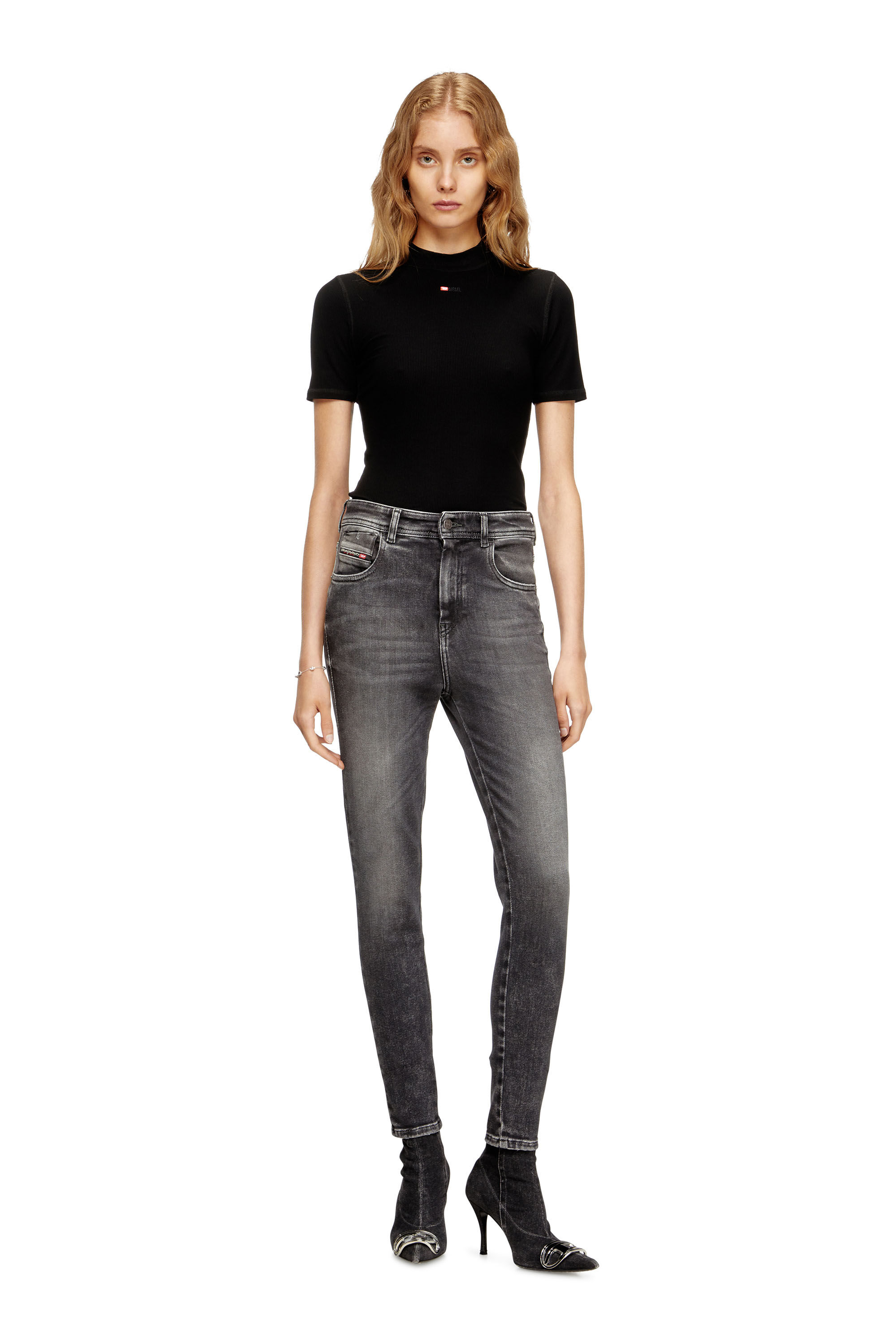 Diesel - Woman's Skinny Jeans 1984 Slandy-High 09L93, Black/Dark grey - 1