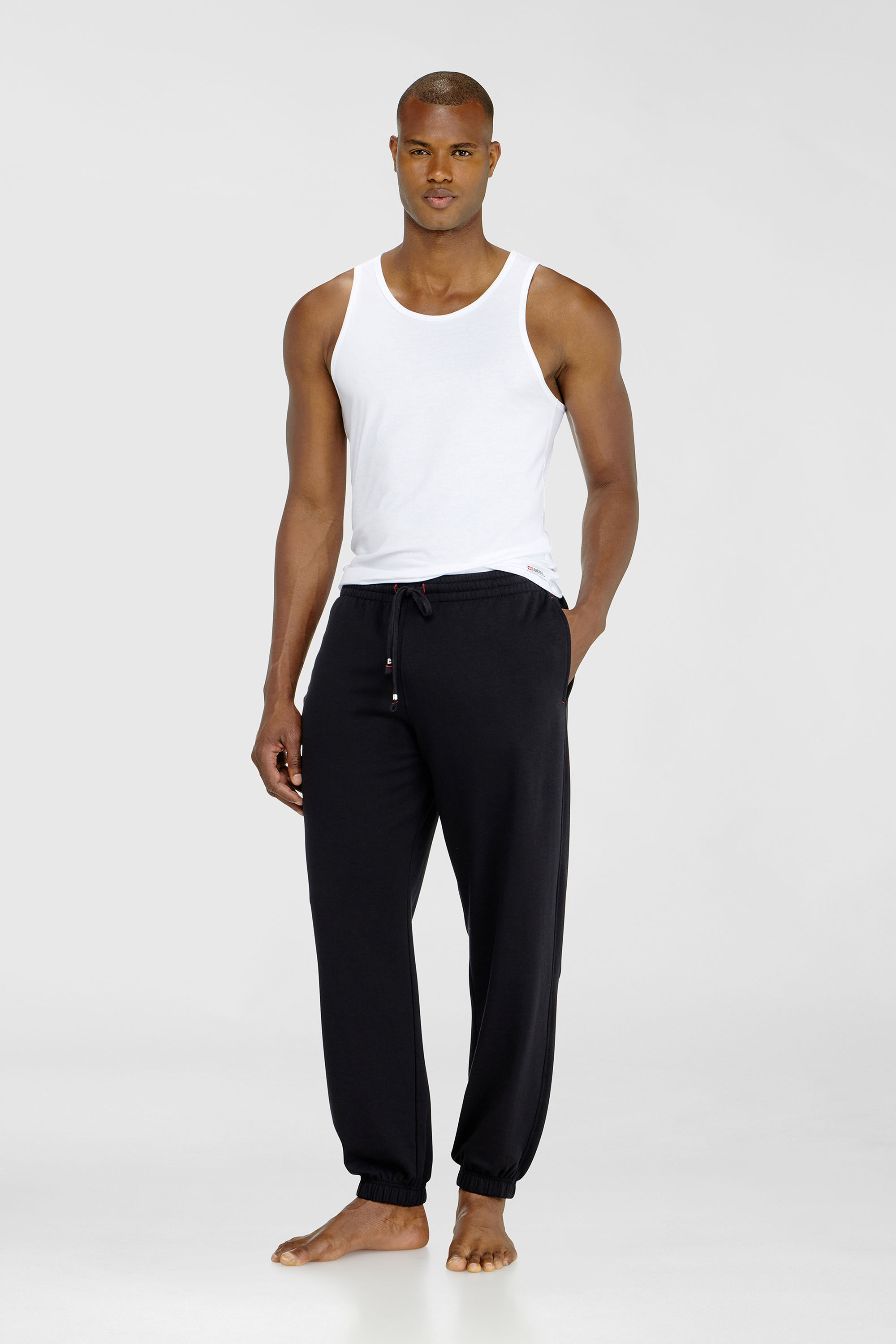 Diesel - LENNY-D-CORE, Man's Sweatpants in peached cotton blend in Black - 3