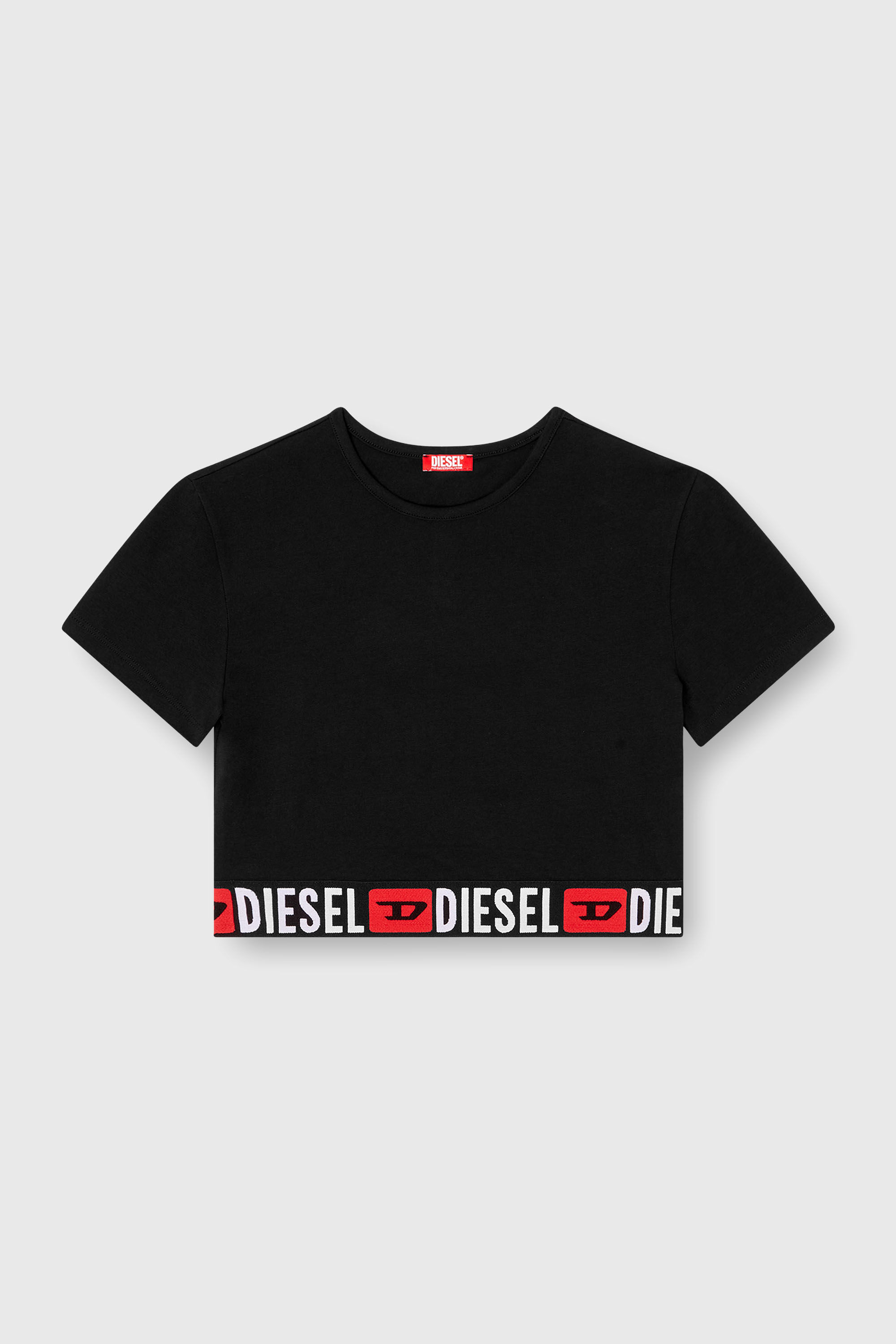 Women's Cropped top with logo band | Black | Diesel {{Country}}