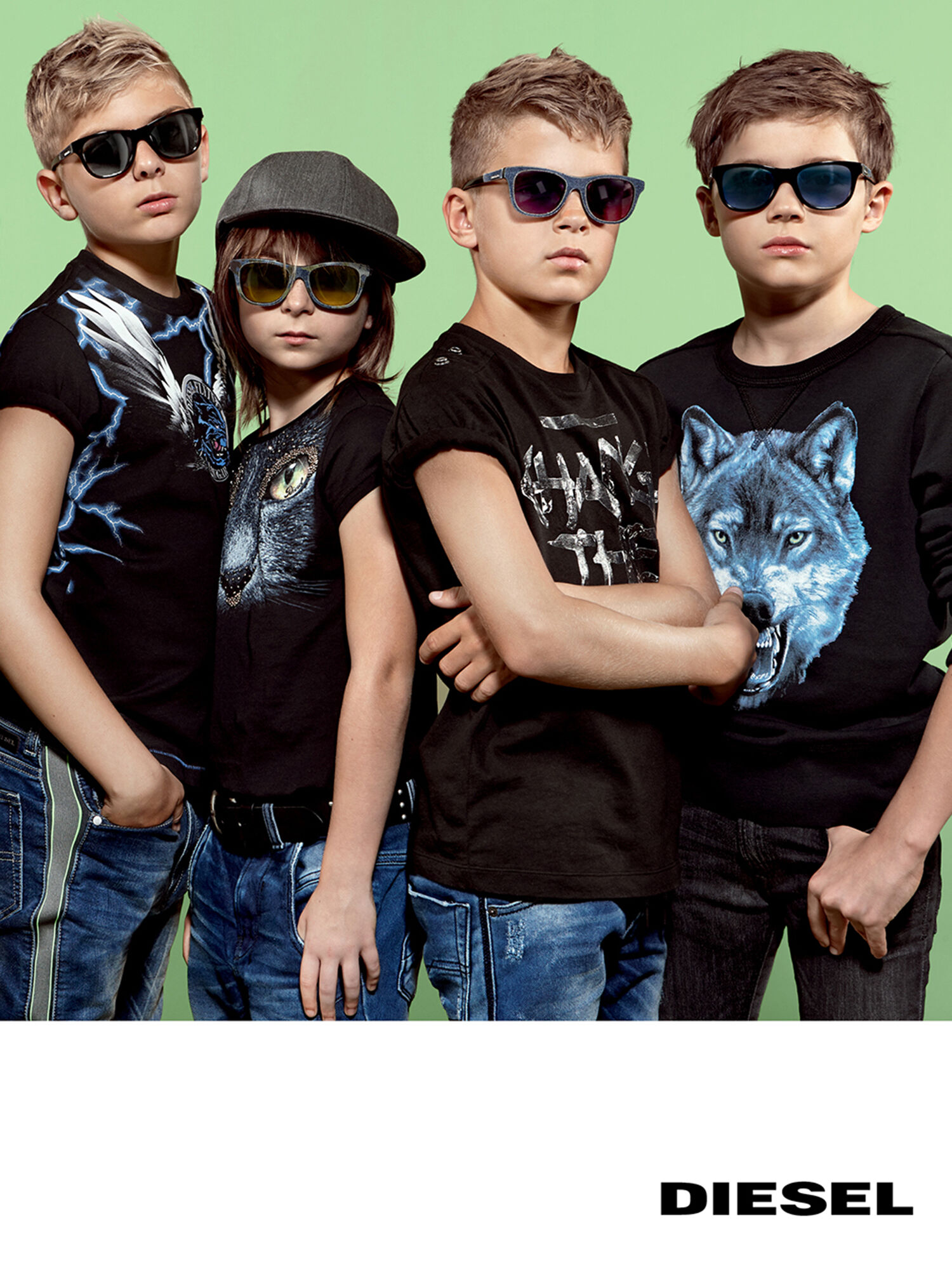 Diesel - DM0200, Unisex's Iconic kid eyewear with denim insert in Black Jeans - 5