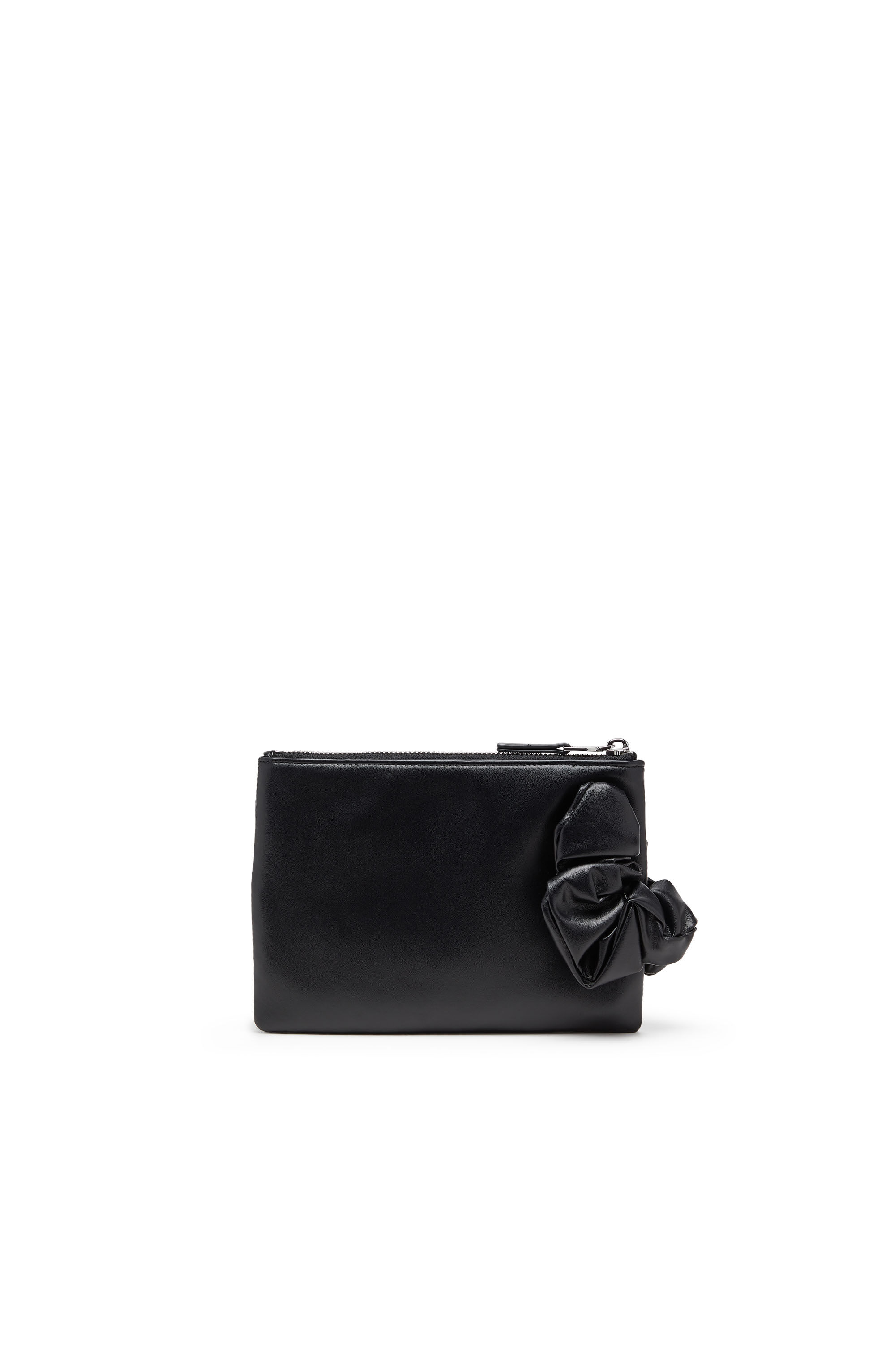 Women's Zip pouch with scrunchie-style wristlet | Black | Diesel