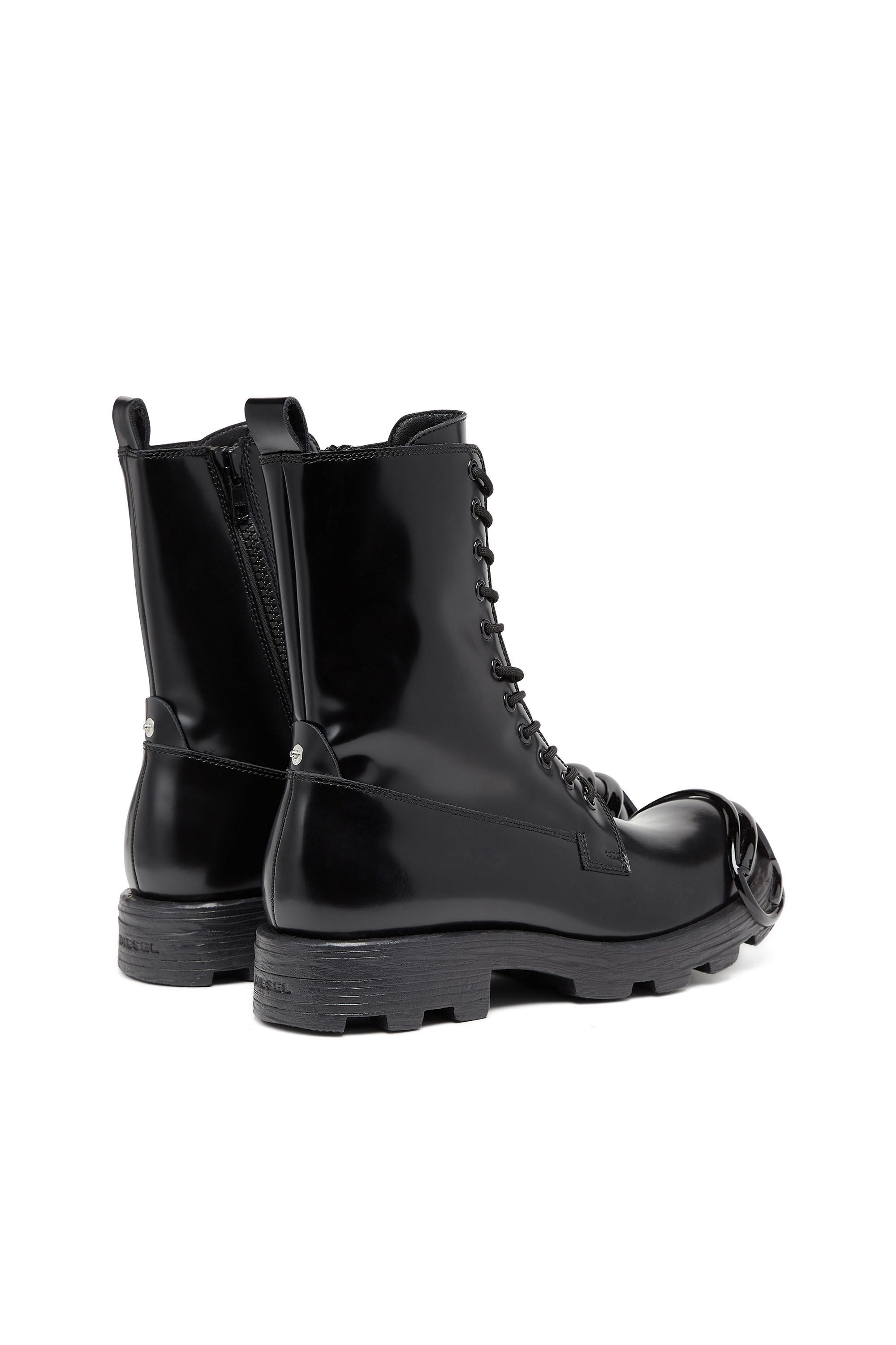Men's D-Hammer-Leather boots with oval D toe guard | Black | Diesel