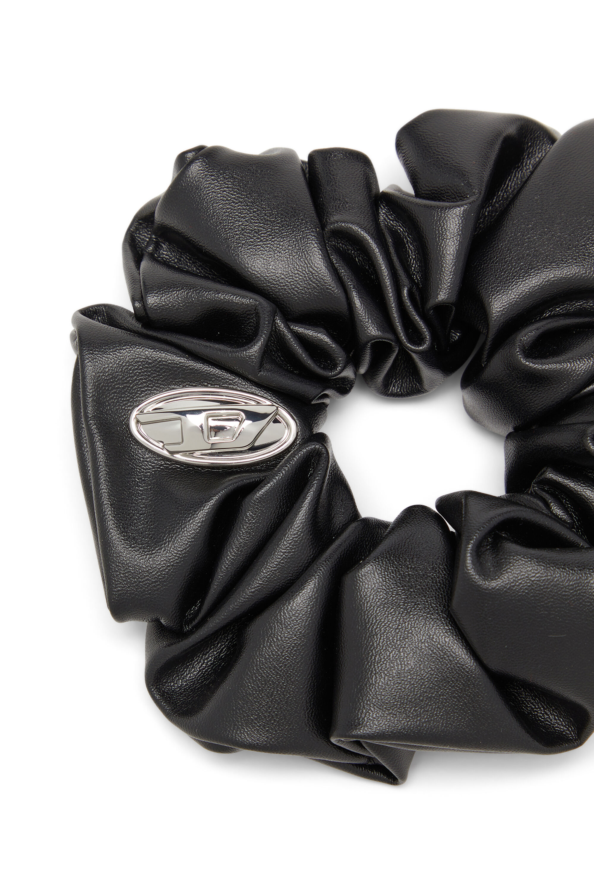 洗練されたデザイン　DIESEL BANGLE SCRUNCHIE ブラック Women's Metal logo scrunchie | Black | Diesel