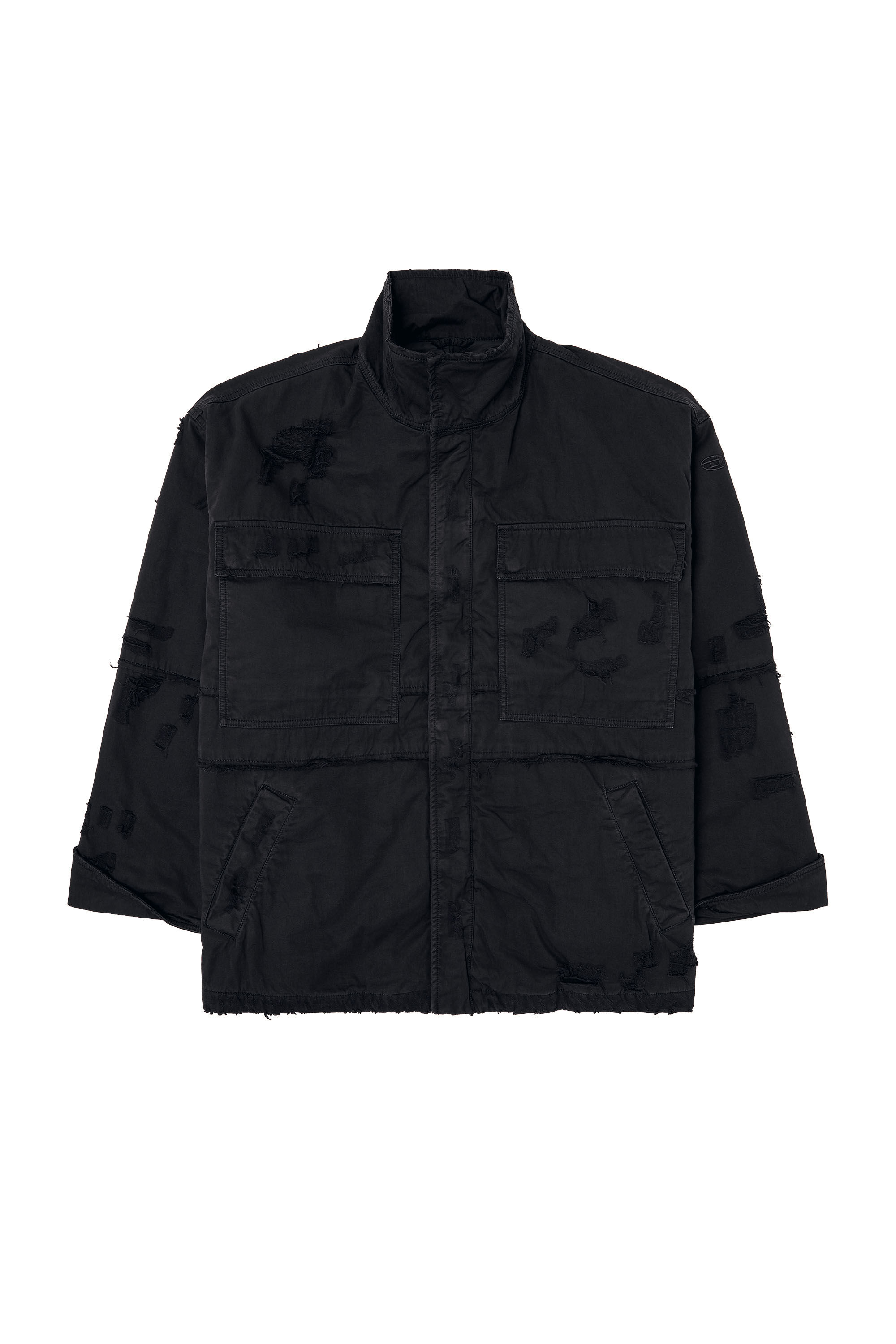 お得セット jacket Utility Men's in Diesel | Black | dobby ripped ボディ・フェイスケア