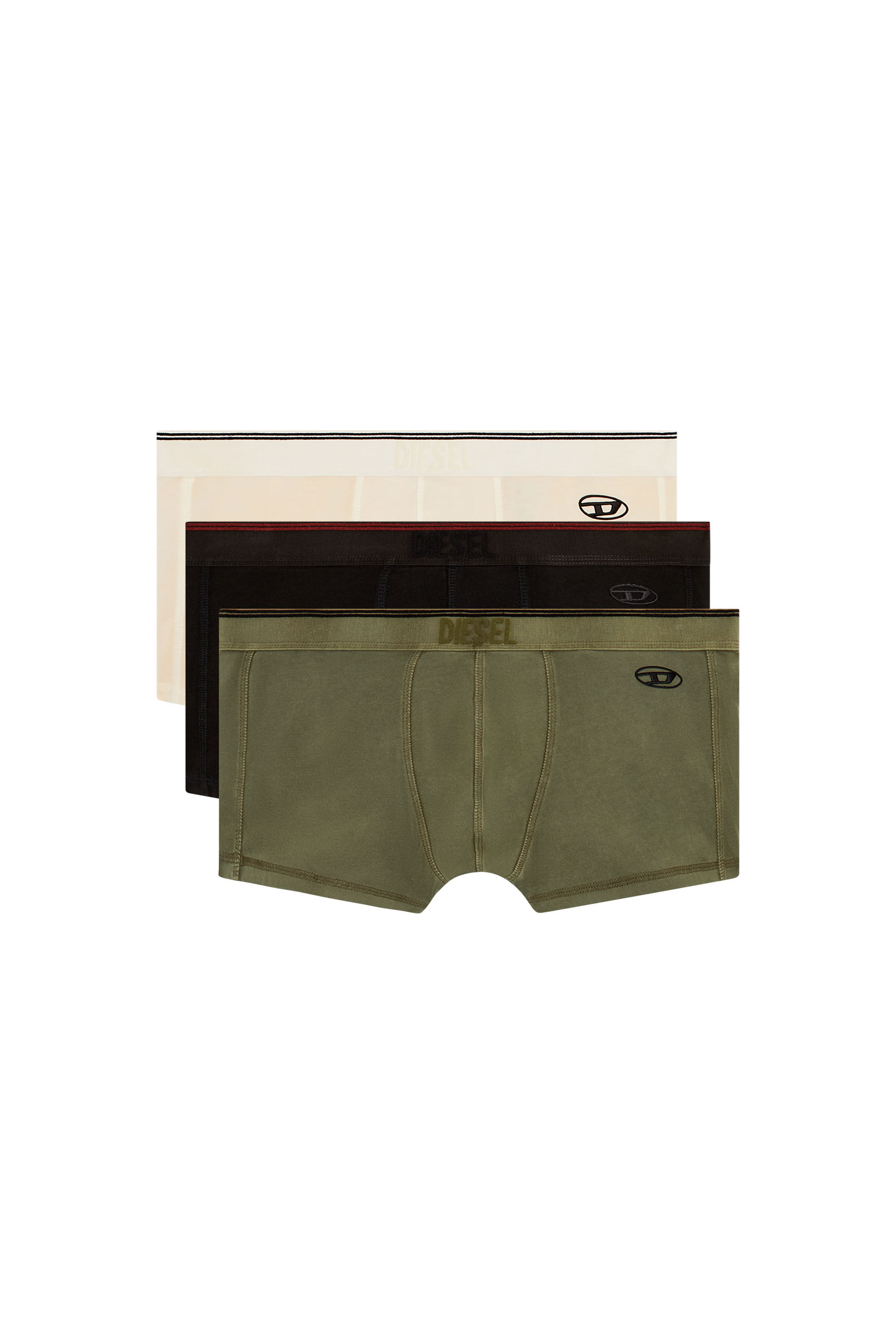 Diesel - UMBX-DAMIENTHREEPACK, Man's 3-pack of boxer briefs in stretch cotton in Green/Black - 2