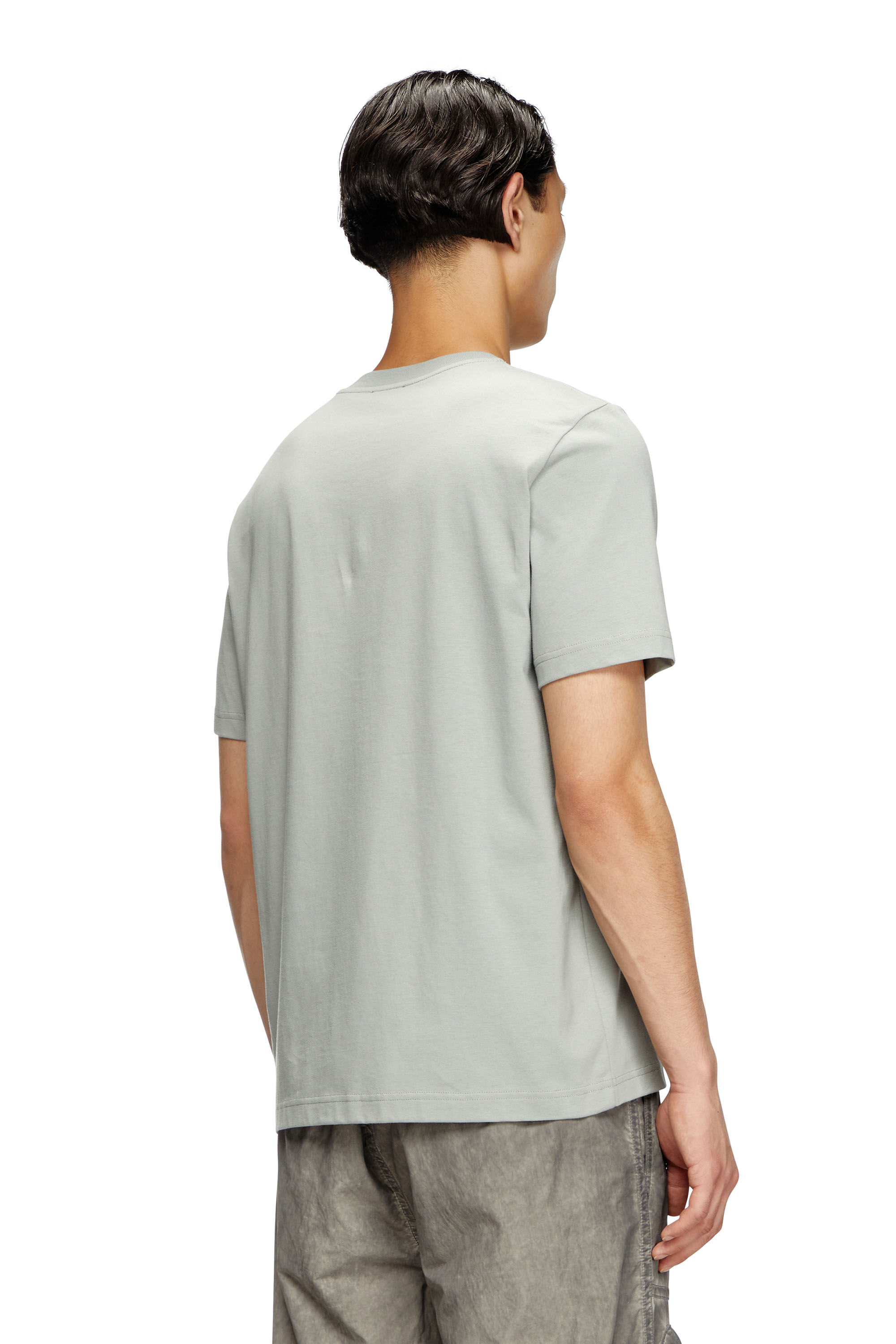 Men's T-shirt with embossed Oval D | Grey | Diesel