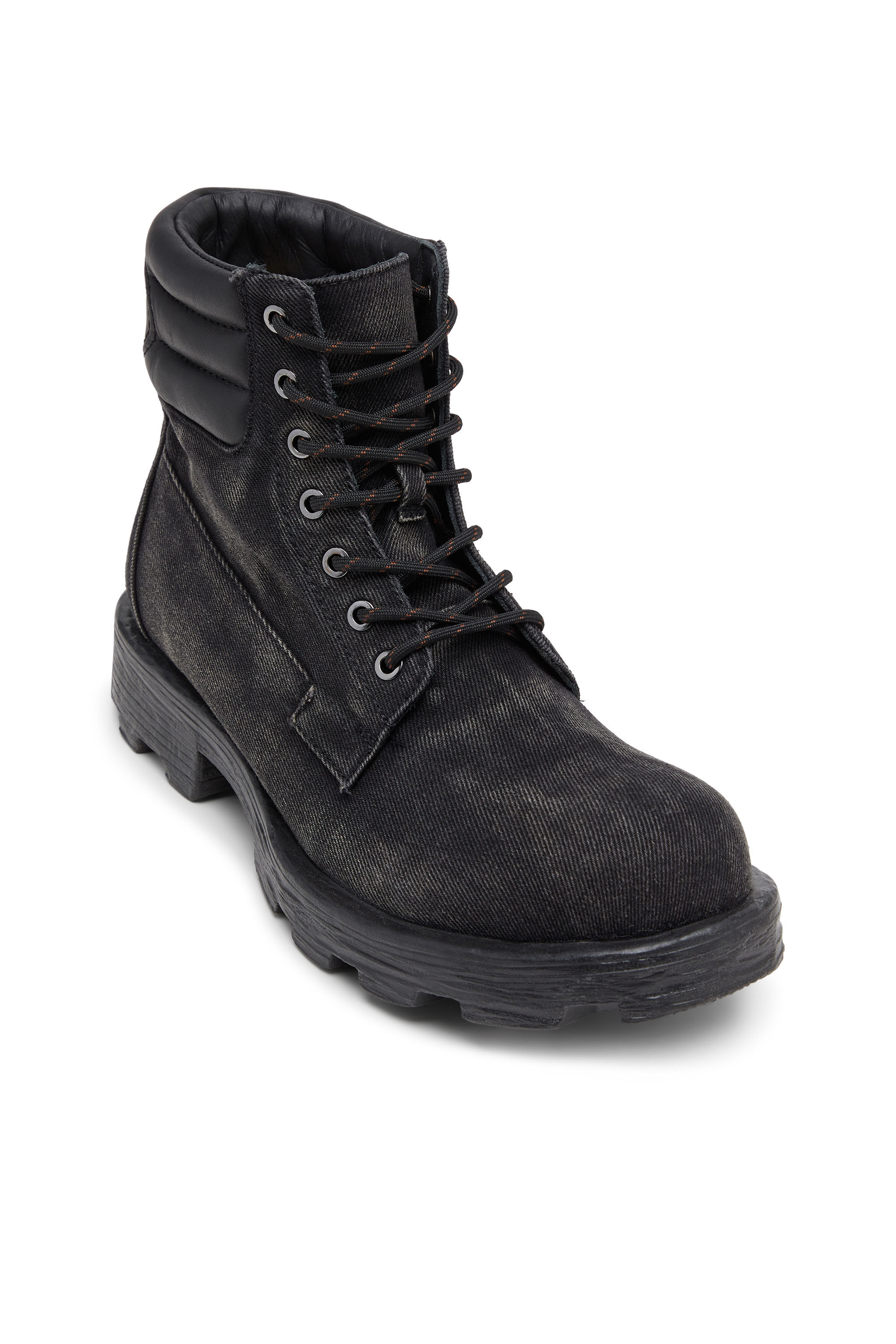 靴 00s DIESEL Leather Combat Boots Men's D-Hammer-Combat boots in denim and leather | Black | Diesel