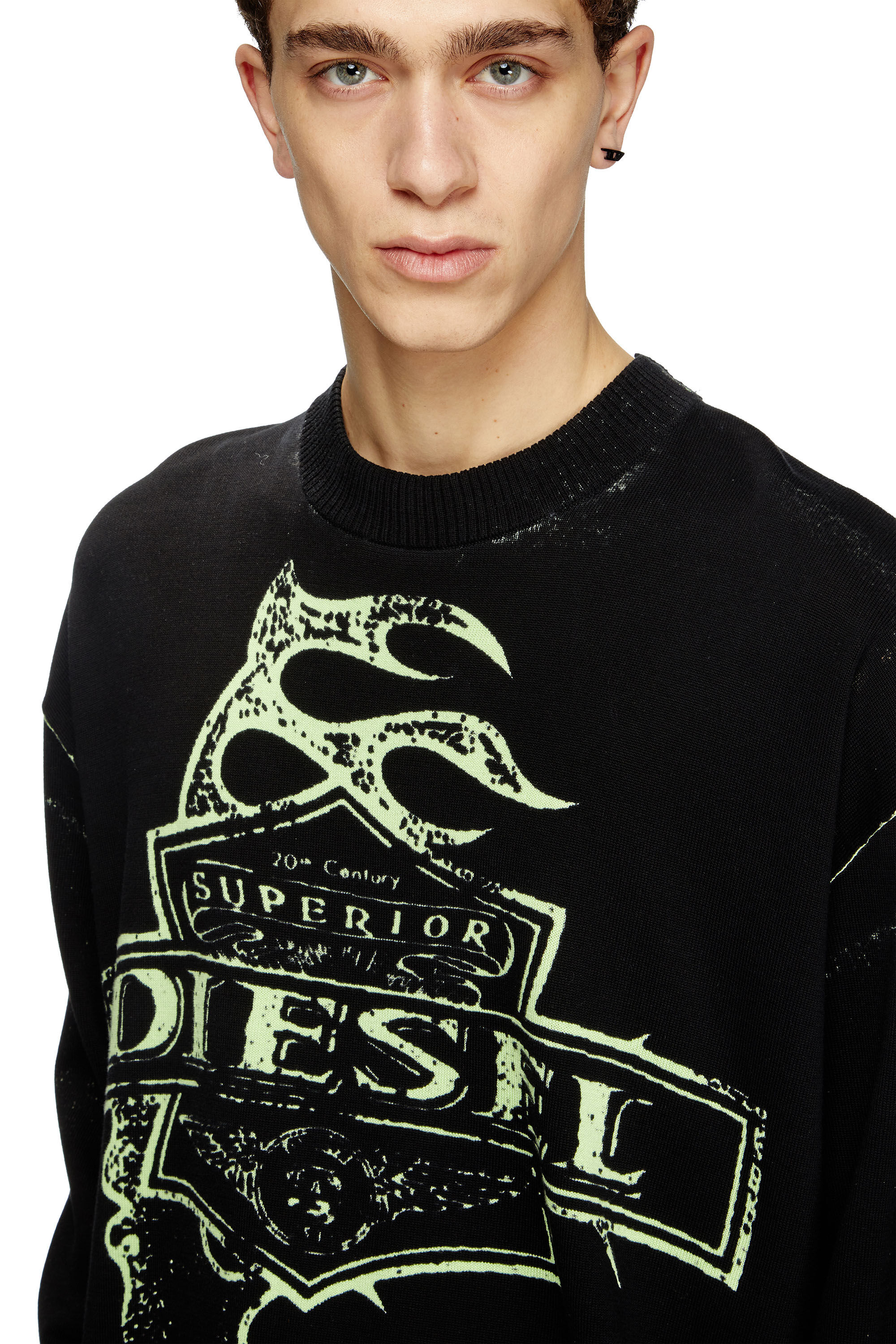 Men's Reverse-print logo jumper | Black | Diesel