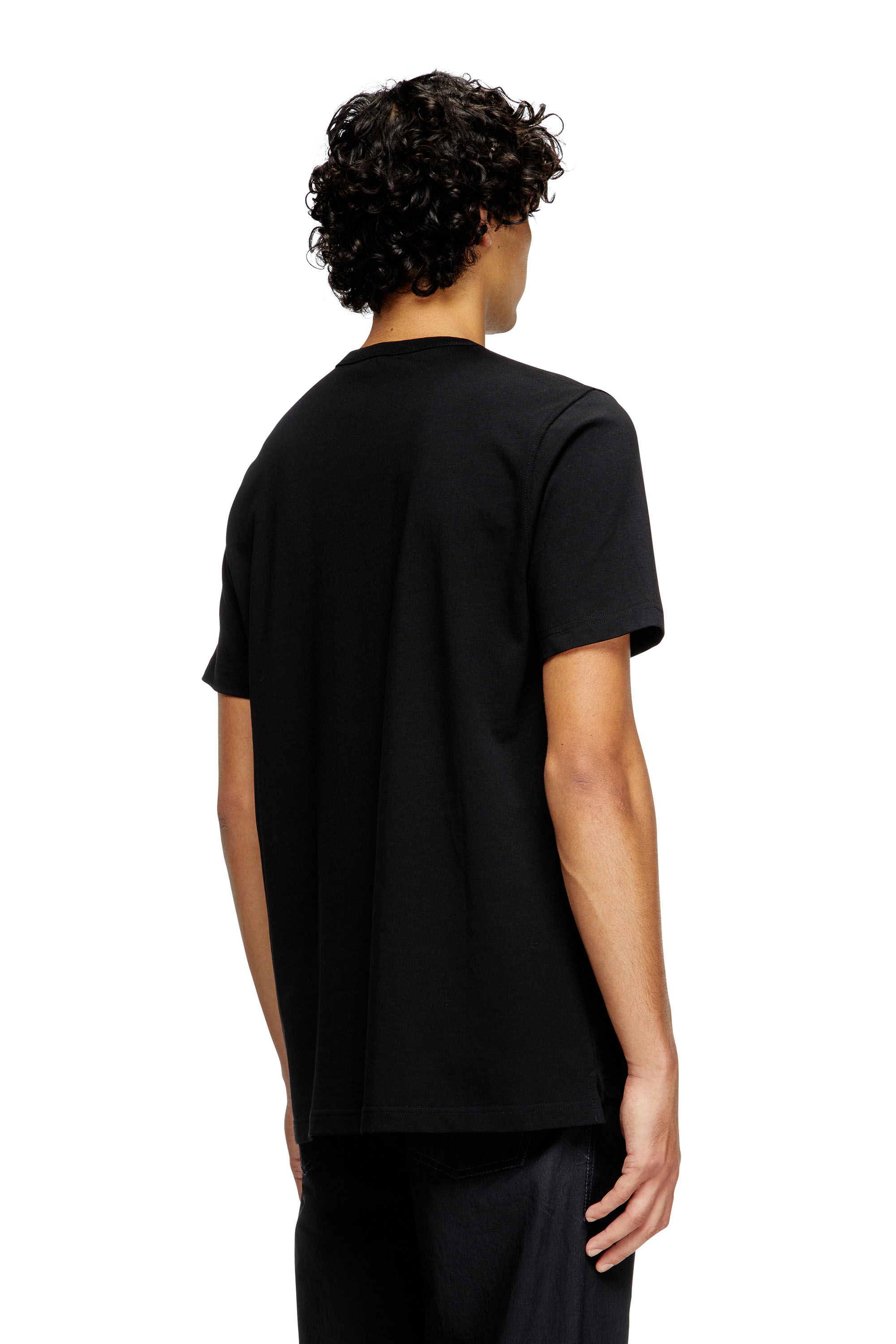 Men's T-shirt with metallic Oval D | Black | Diesel