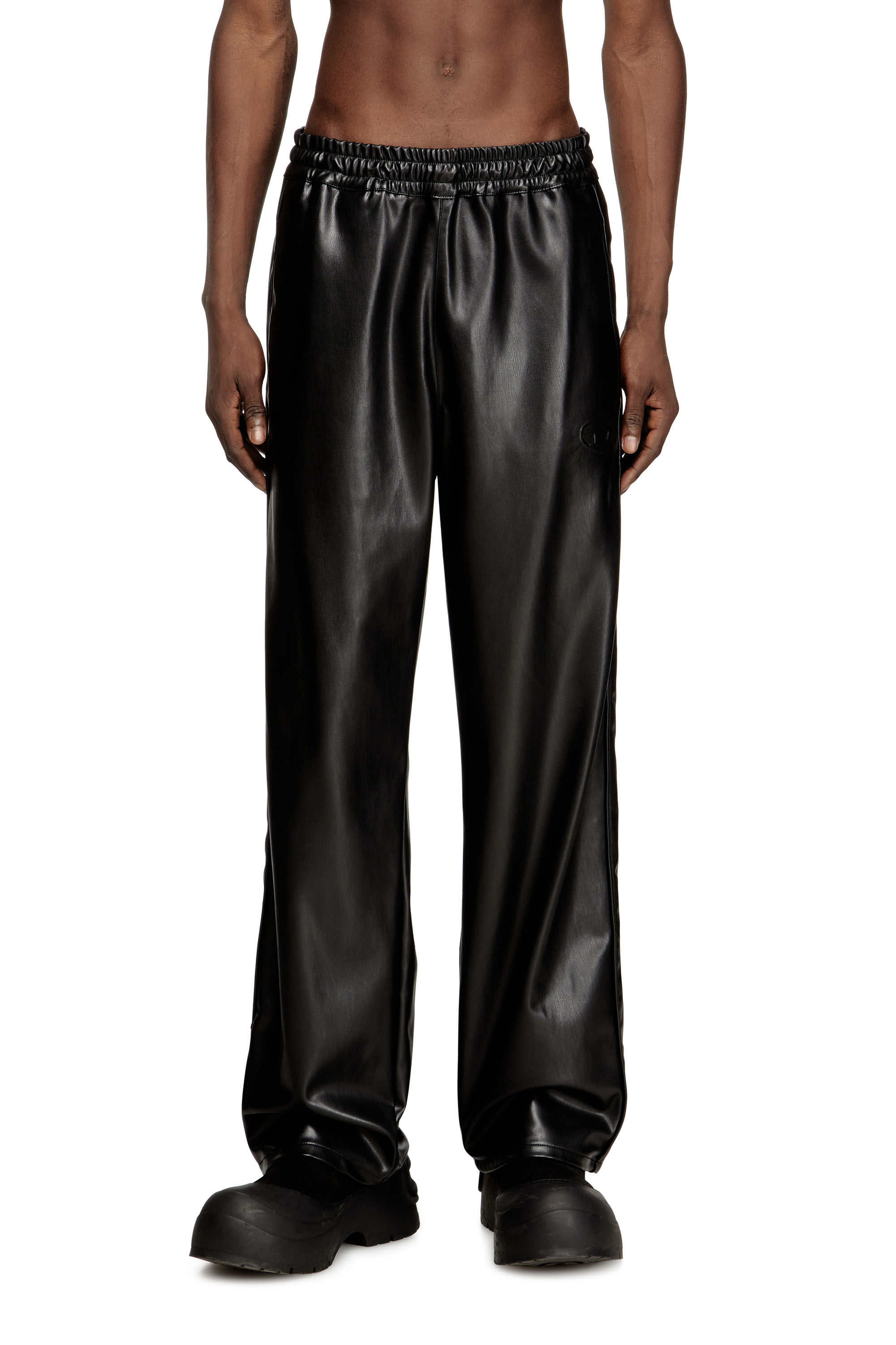 Men's Track pants in coated fabric | Black | Diesel