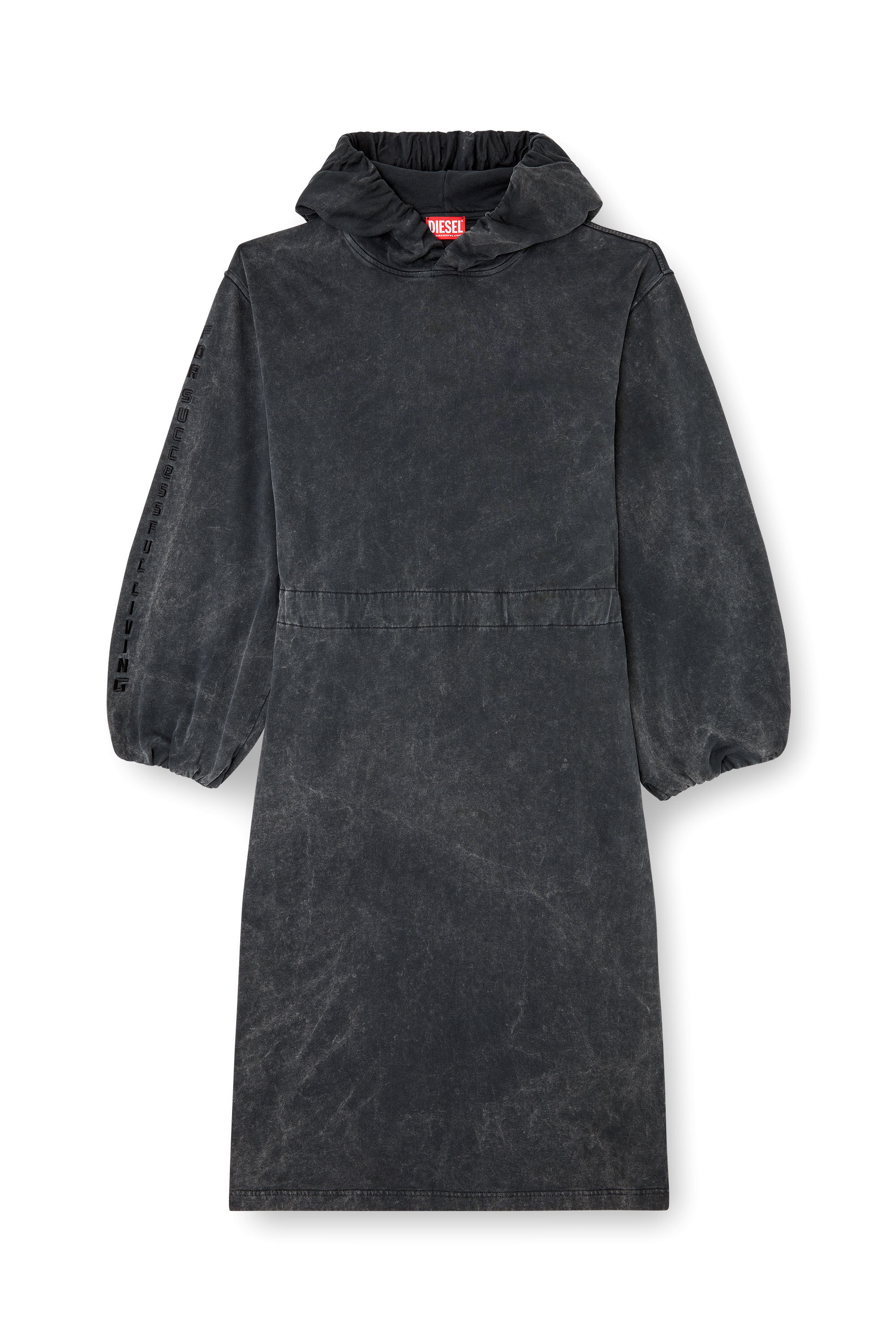 Women's Balloon-shaped hooded midi dress | Grey | Diesel