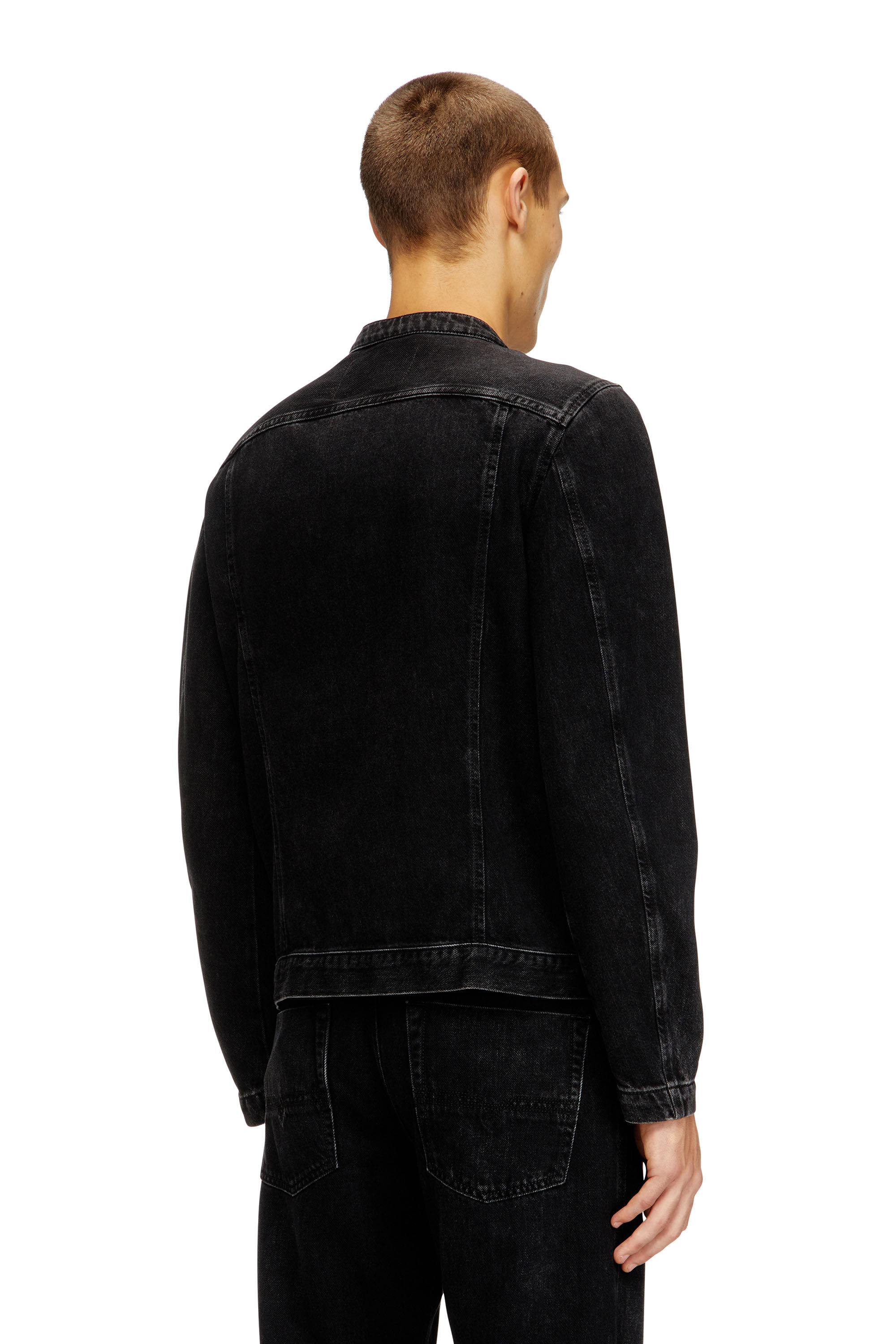 ジャケット・アウター DIESEL coating denim jacket archive Men's Moto jacket in clean-wash denim | Black | Diesel