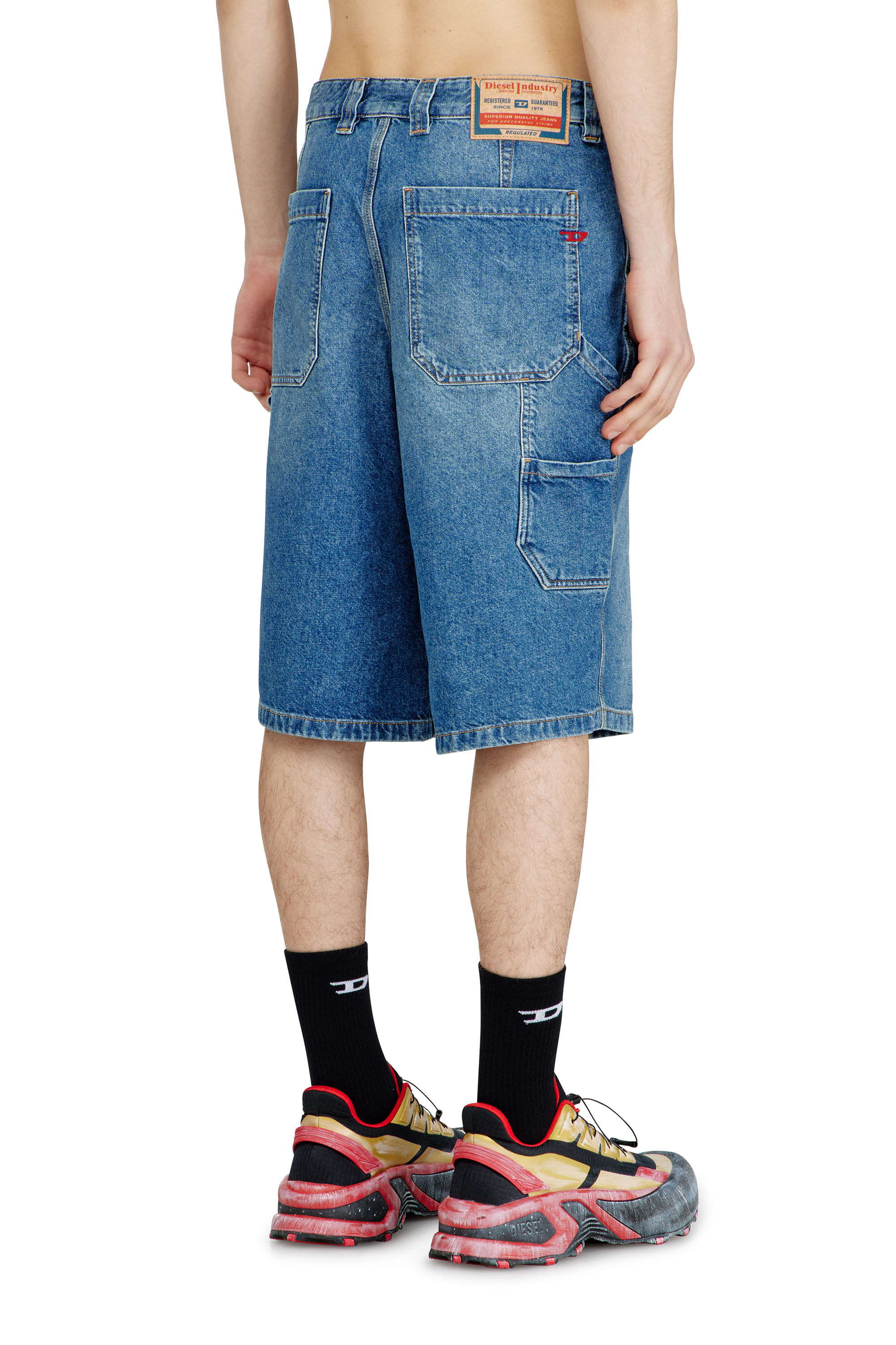 Men's Utility-style denim shorts | Blue | Diesel HU