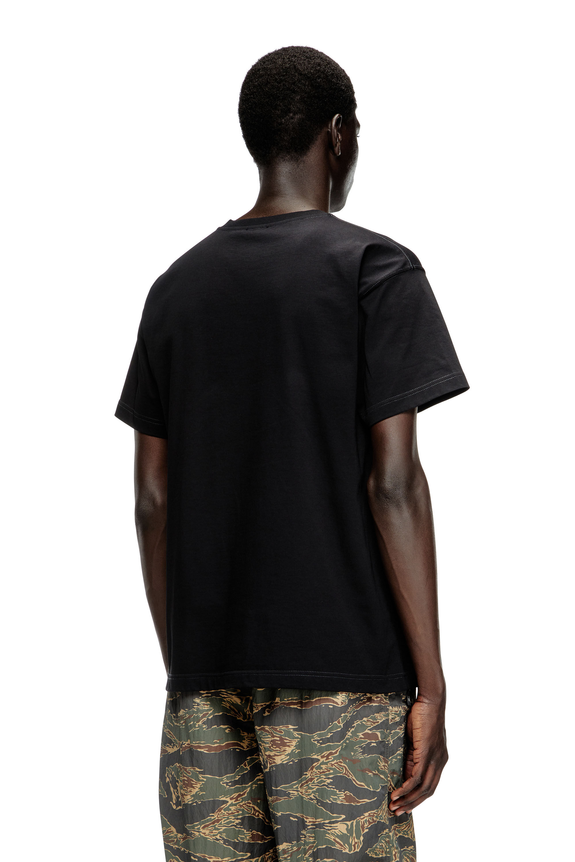 Diesel - T-NORM-T11, Man's T-shirt with Oval D logo in Black - 4