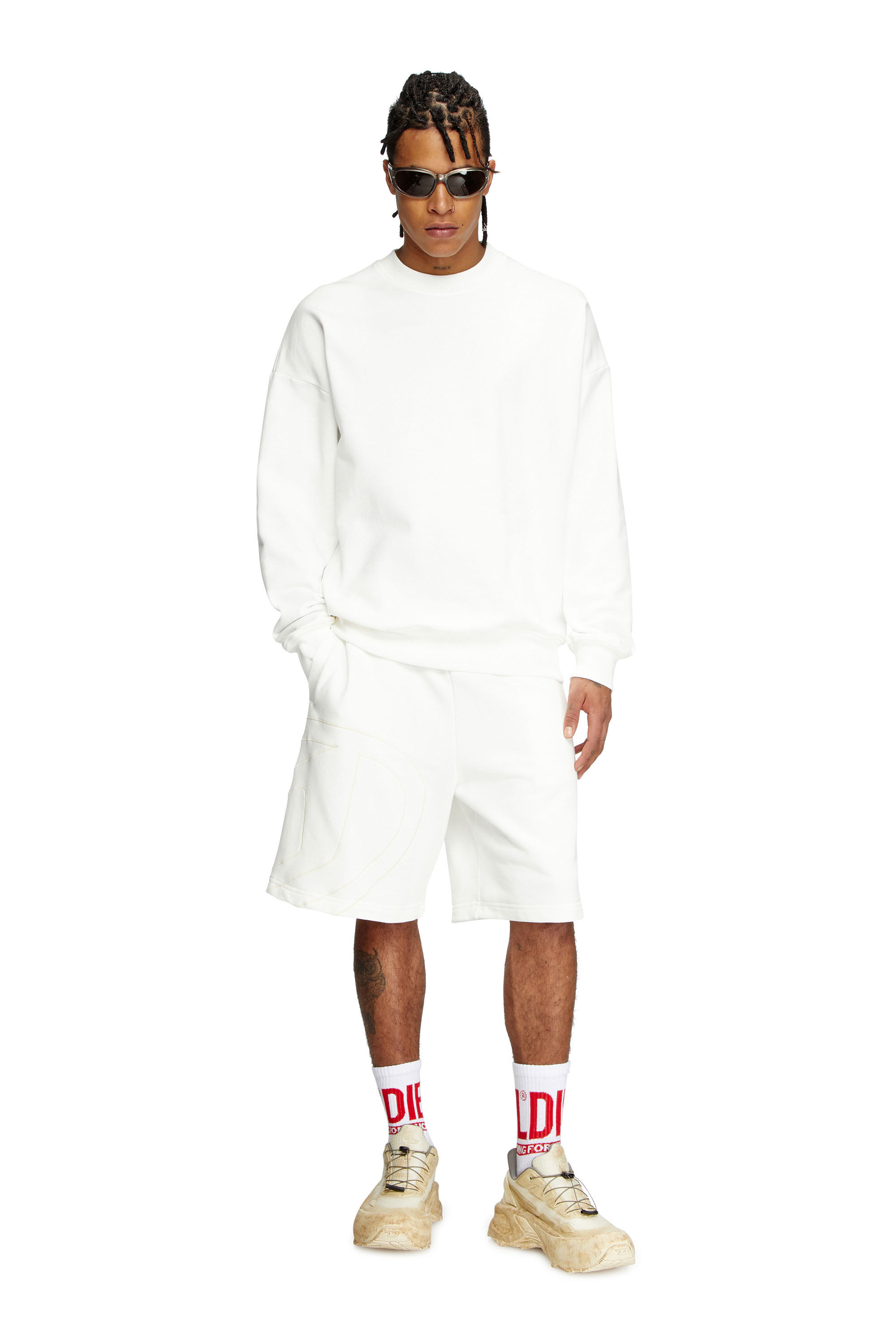 P CROW MEGOVAL Man Sweat shorts with maxi D logo Diesel