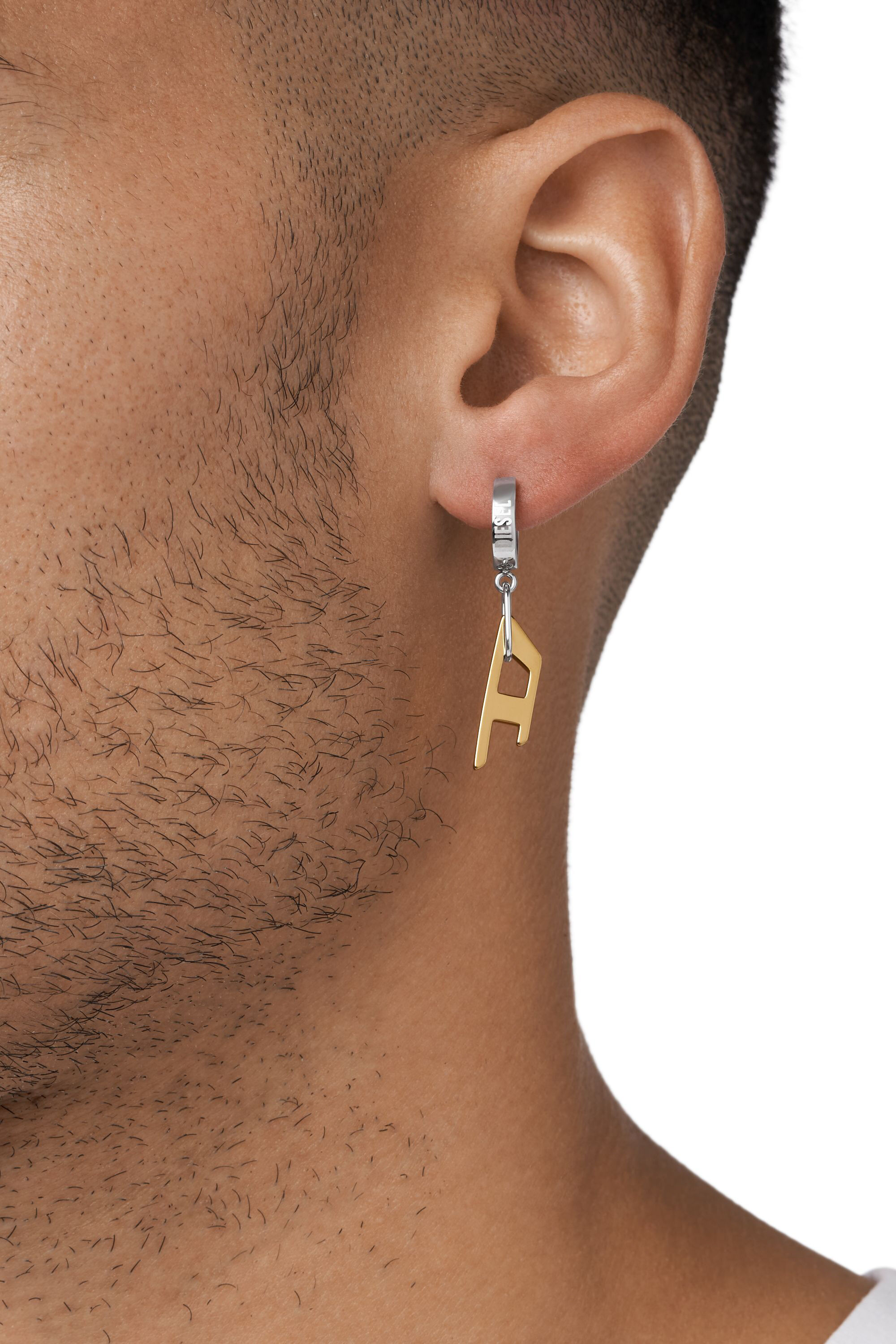 ネックレス・ペンダント DIESEL Two-tone hoop single earring DX1419931 Women's Two-Tone Stainless Steel single hoop earring | Gold