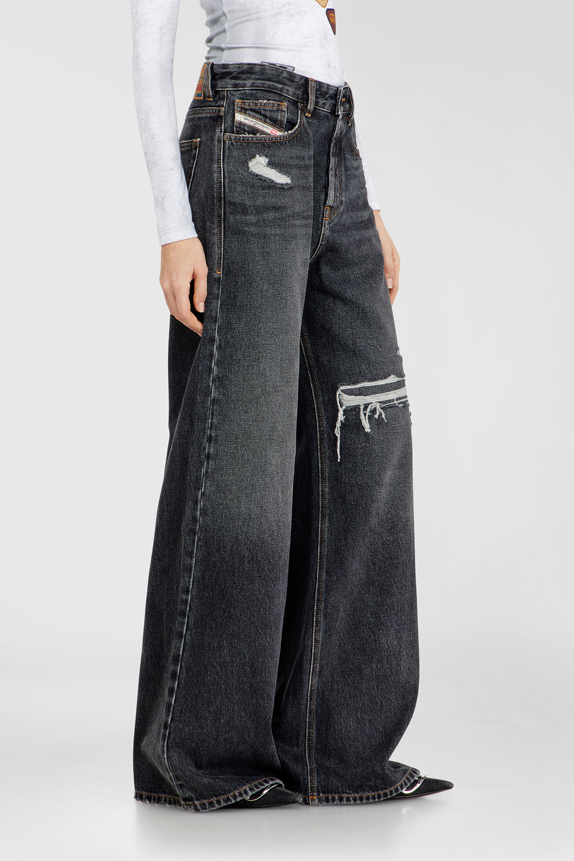 1996 D-Sire Woman: Relaxed Black/Dark grey Baggy Jeans | Diesel