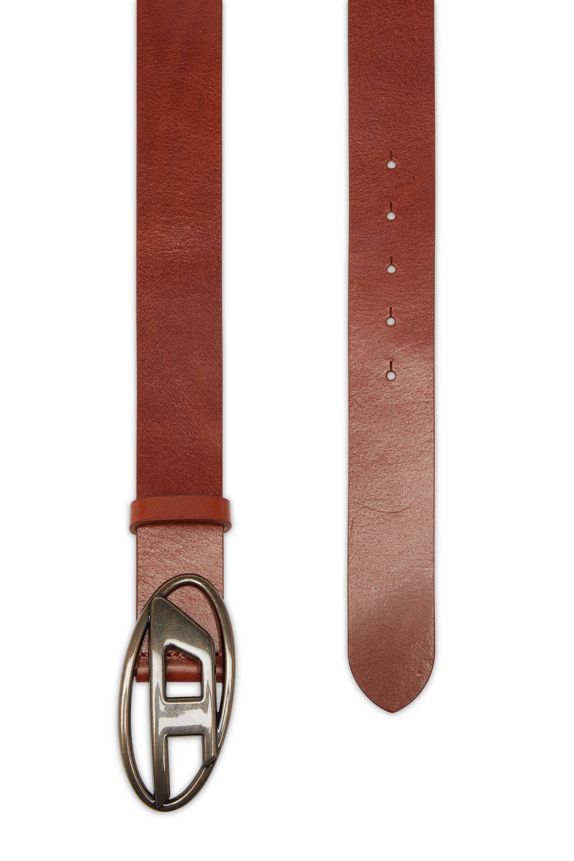 Diesel - B-1DR, Man's 3.9cm leather belt with D buckle in Brown - 2
