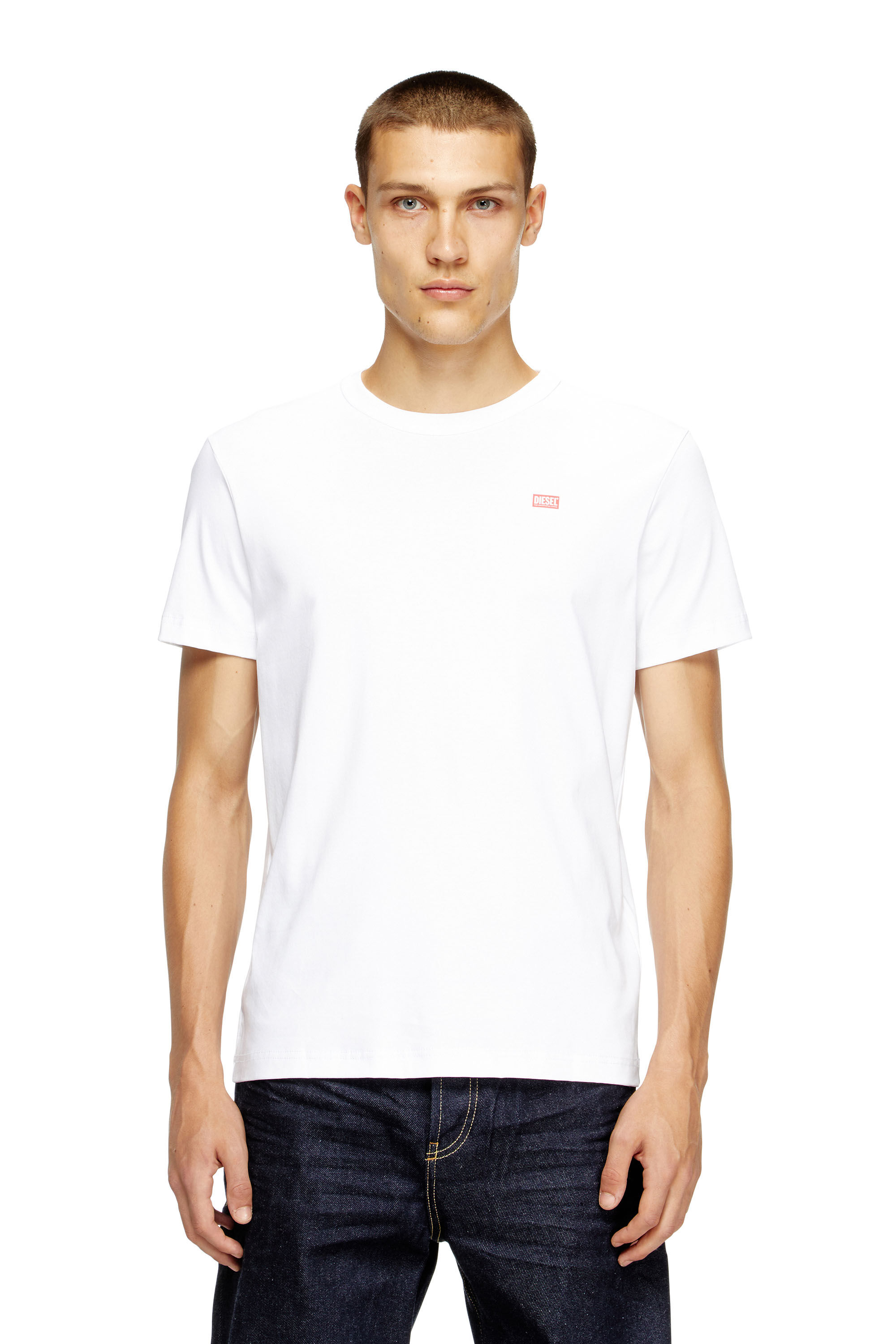 Tシャツ・カットソー DIESEL White cotton T-Miegor-K77 t-shirt (A148190SKAF 100) Men's T-shirt in mercerised cotton | White | Diesel