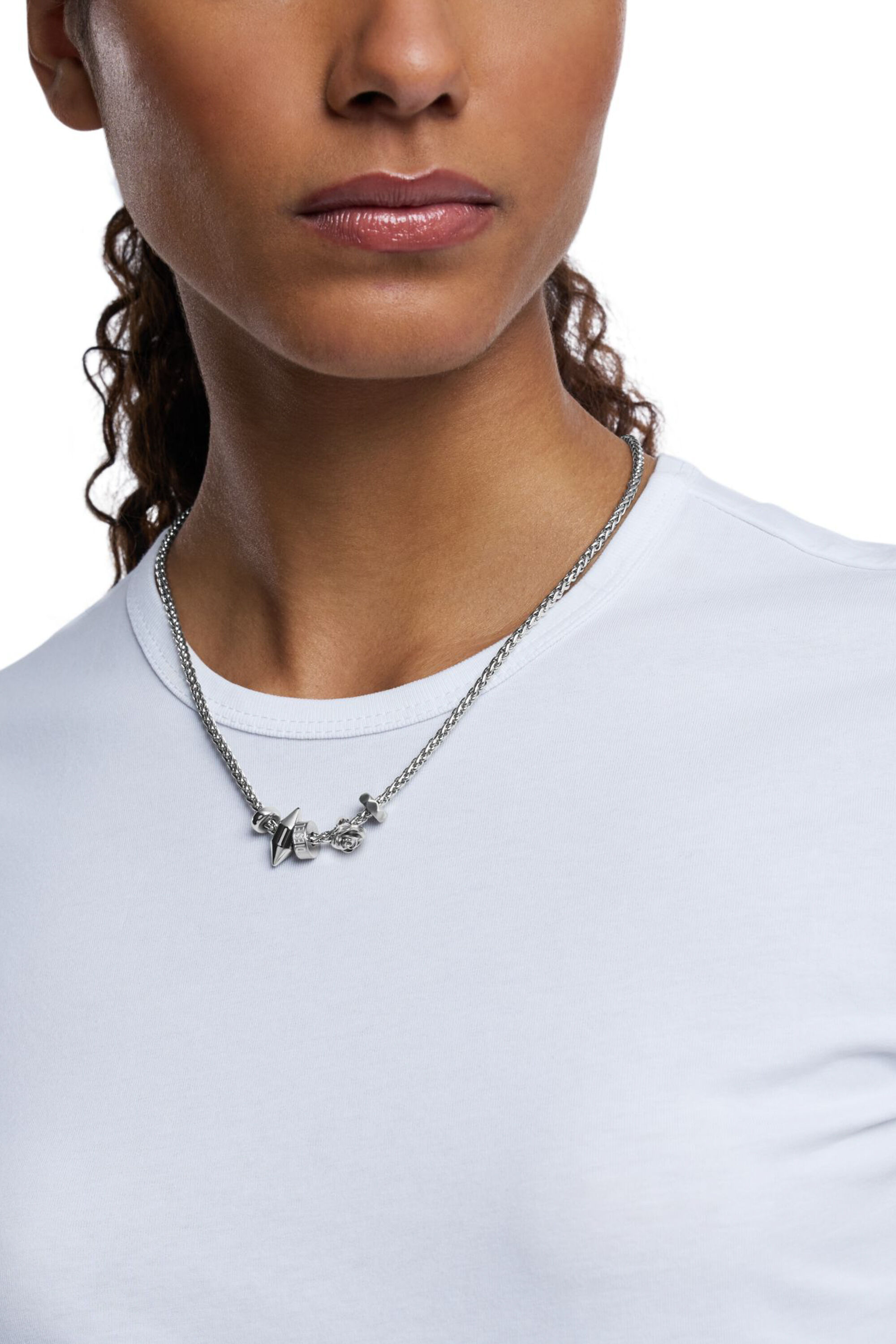 Women's Stainless steel charm necklace | Silver | Diesel