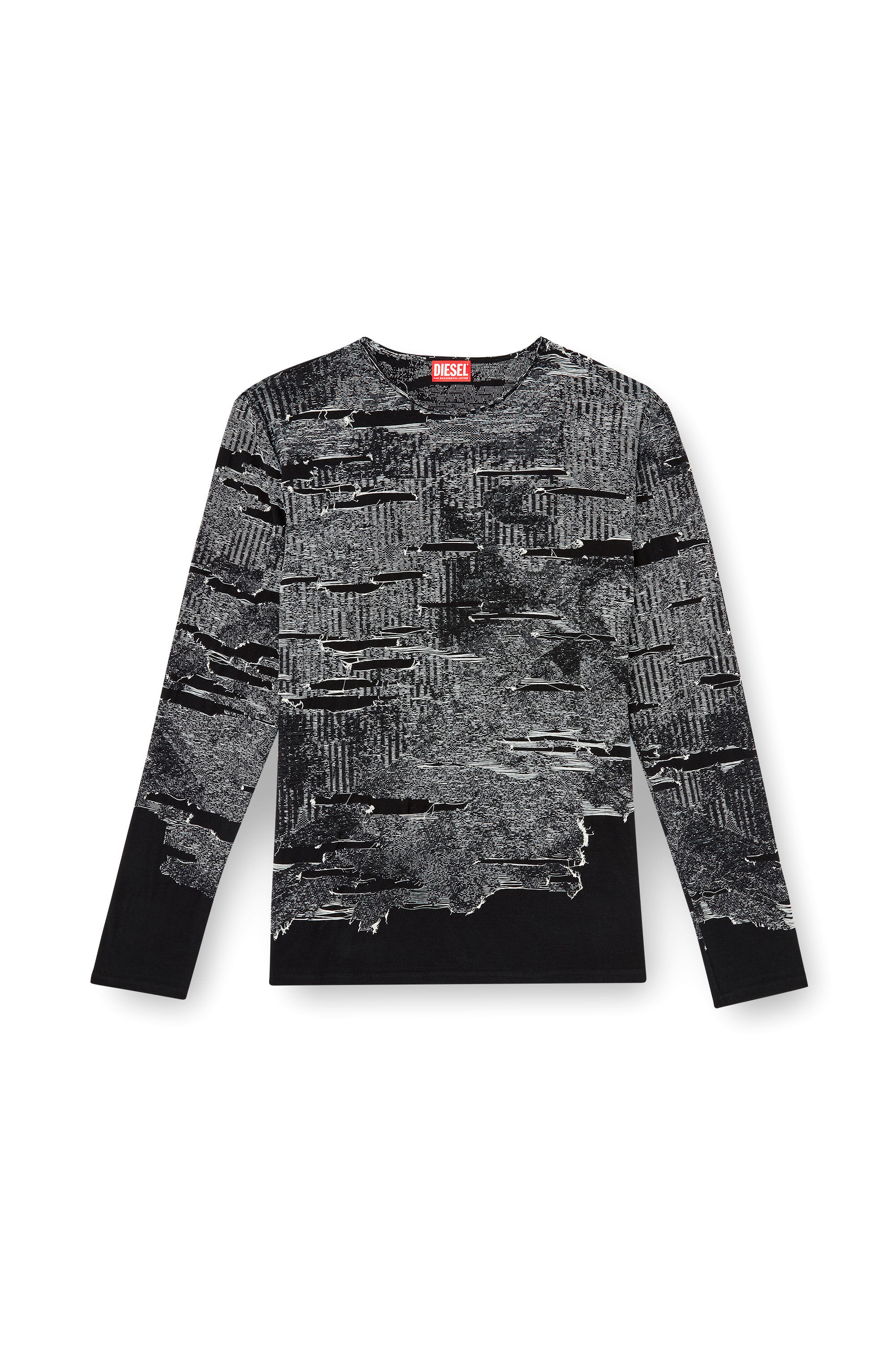 Diesel - K-CADMO, Man's Jumper with engineered distressing in Black - 2
